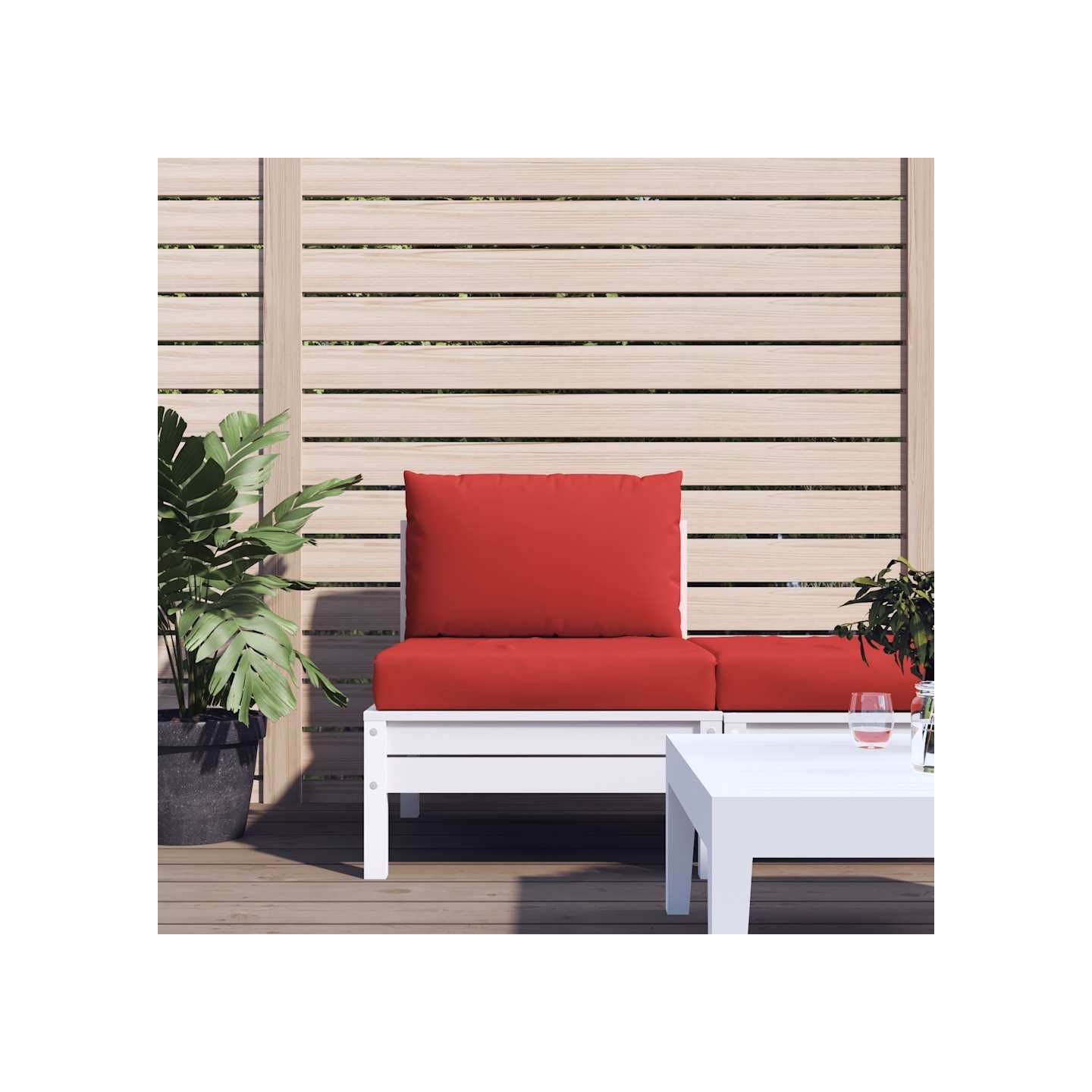 Coussins de palette lot de 2 rouge tissu oxford
