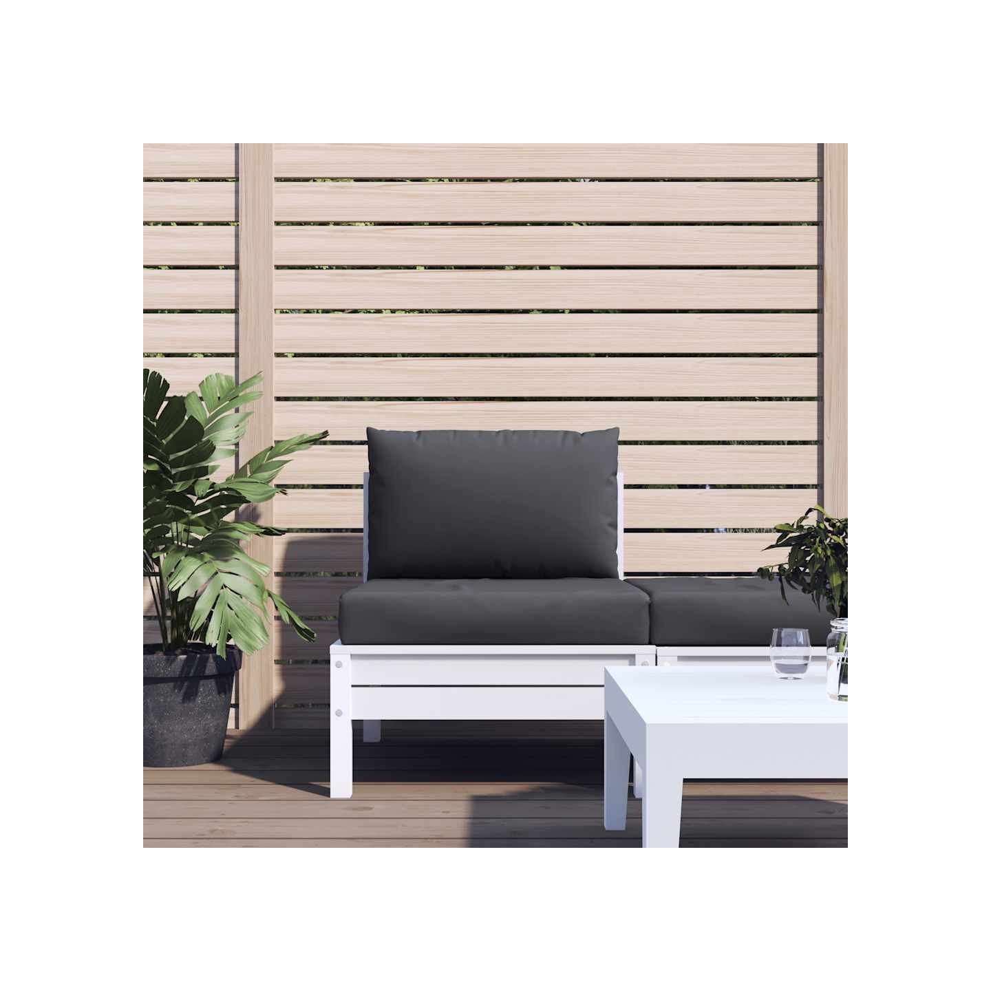 Coussins de palette lot de 2 anthracite tissu oxford