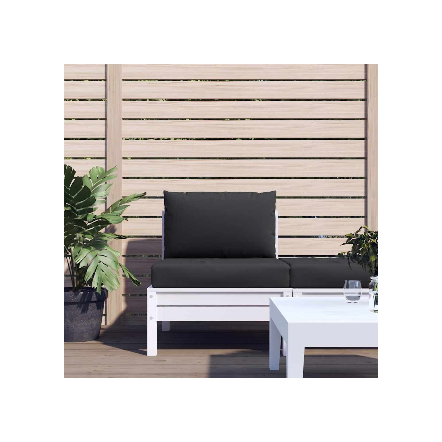 Coussins de palette lot de 2 noir tissu oxford