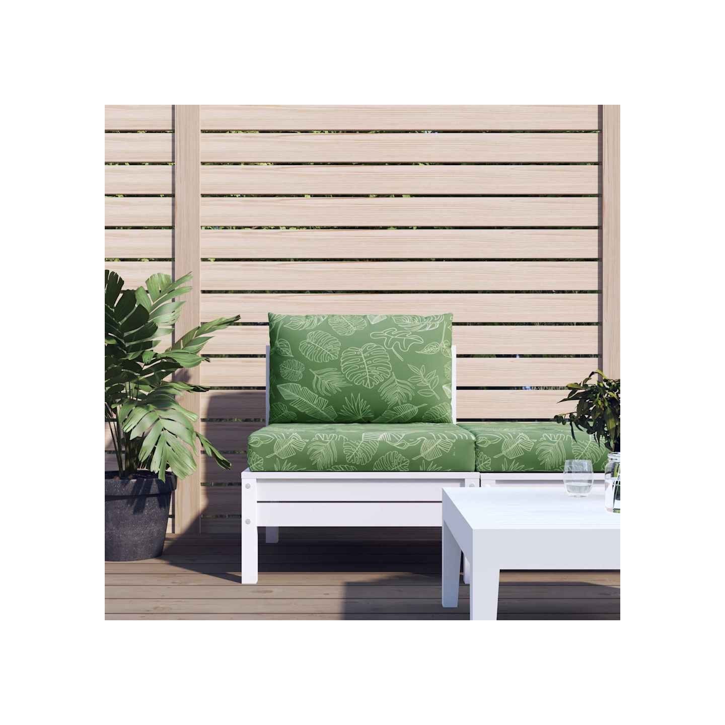 Coussins de palette lot de 2 motif de feuilles tissu Oxford
