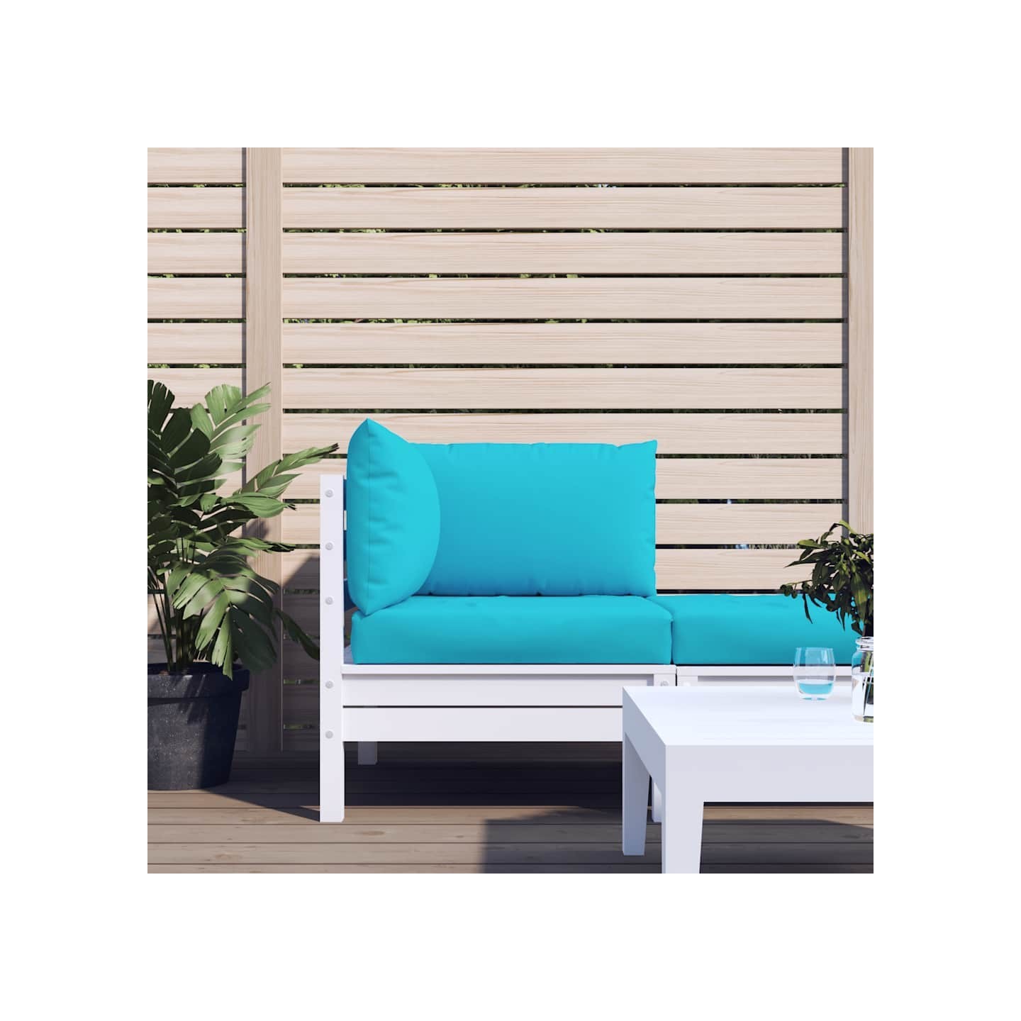 Coussins de palette lot de 3 turquoise tissu Oxford