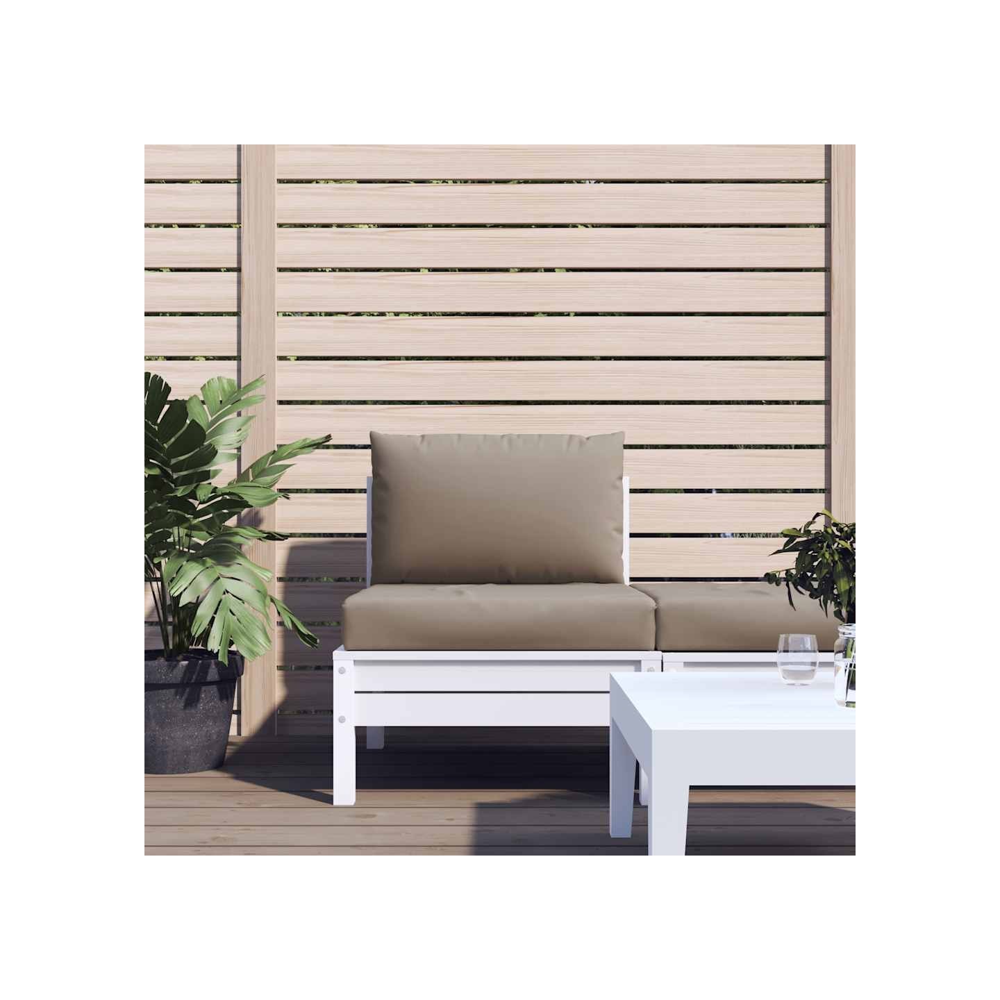 Coussins de palette lot de 2 taupe tissu oxford