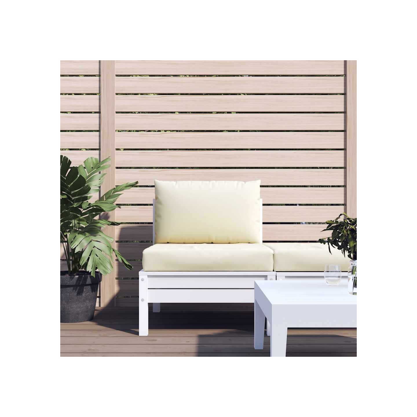 Coussins de palette lot de 2 blanc crème tissu oxford