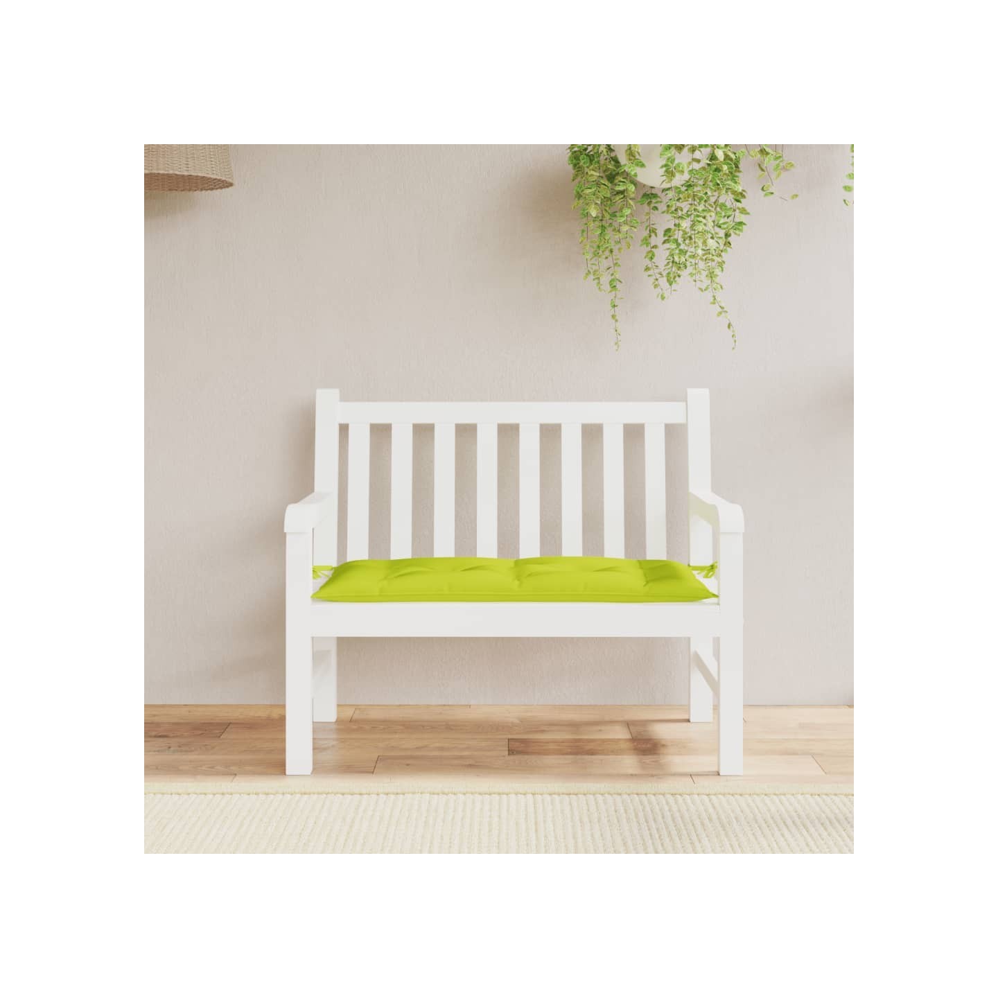 Coussin de banc de jardin vert brillant 110x50x7cm tissu oxford