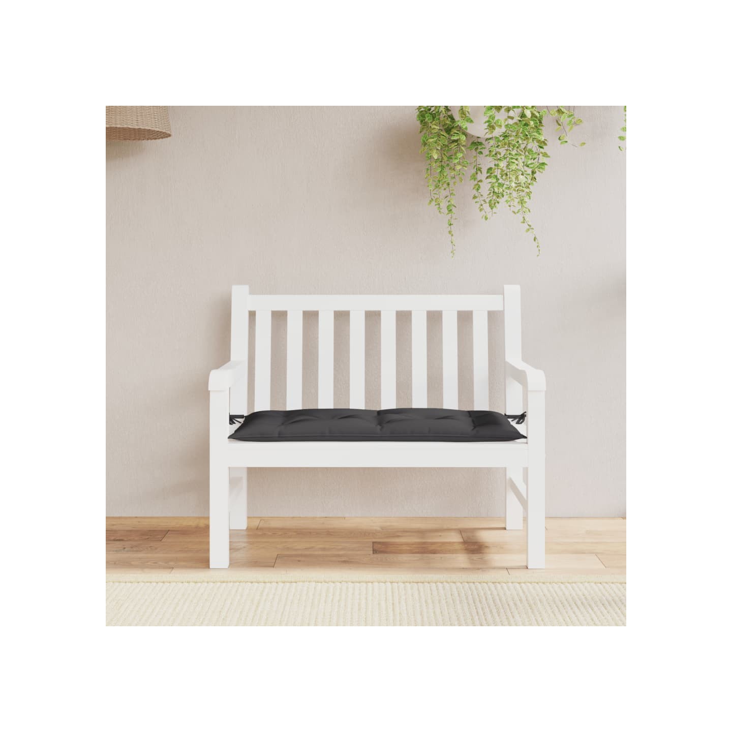 Coussin de banc de jardin noir 110x50x7 cm tissu oxford