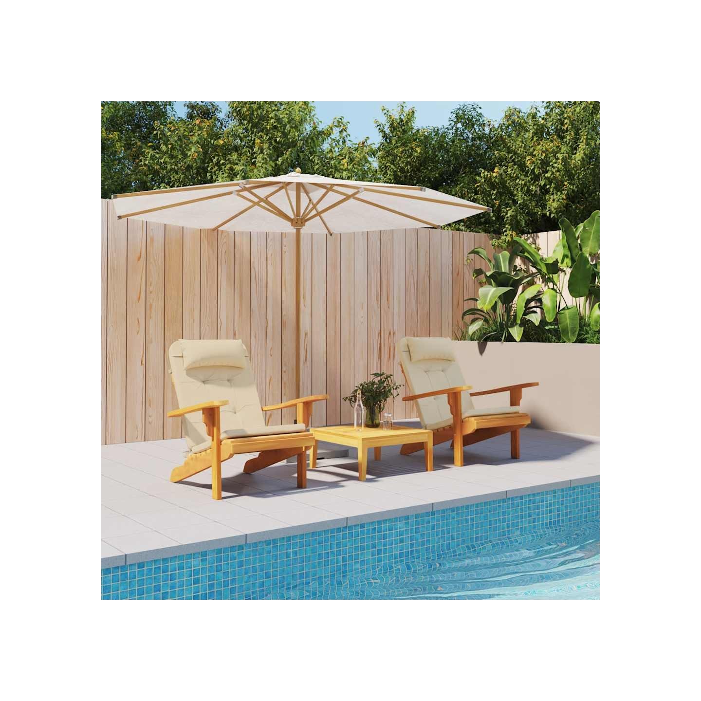 Coussins de chaise adirondack lot de 2 beige tissu oxford