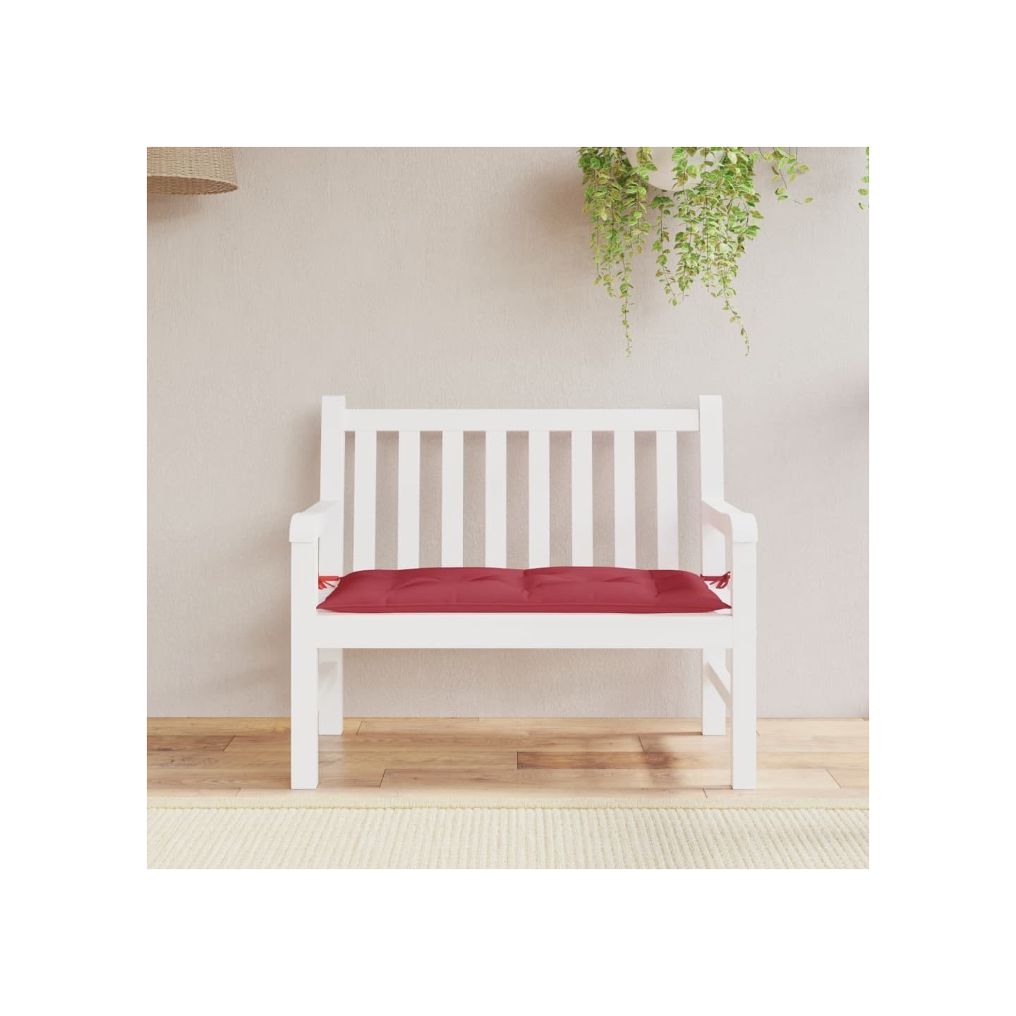 Coussin de banc de jardin rouge bordeaux 110x50x7 cm