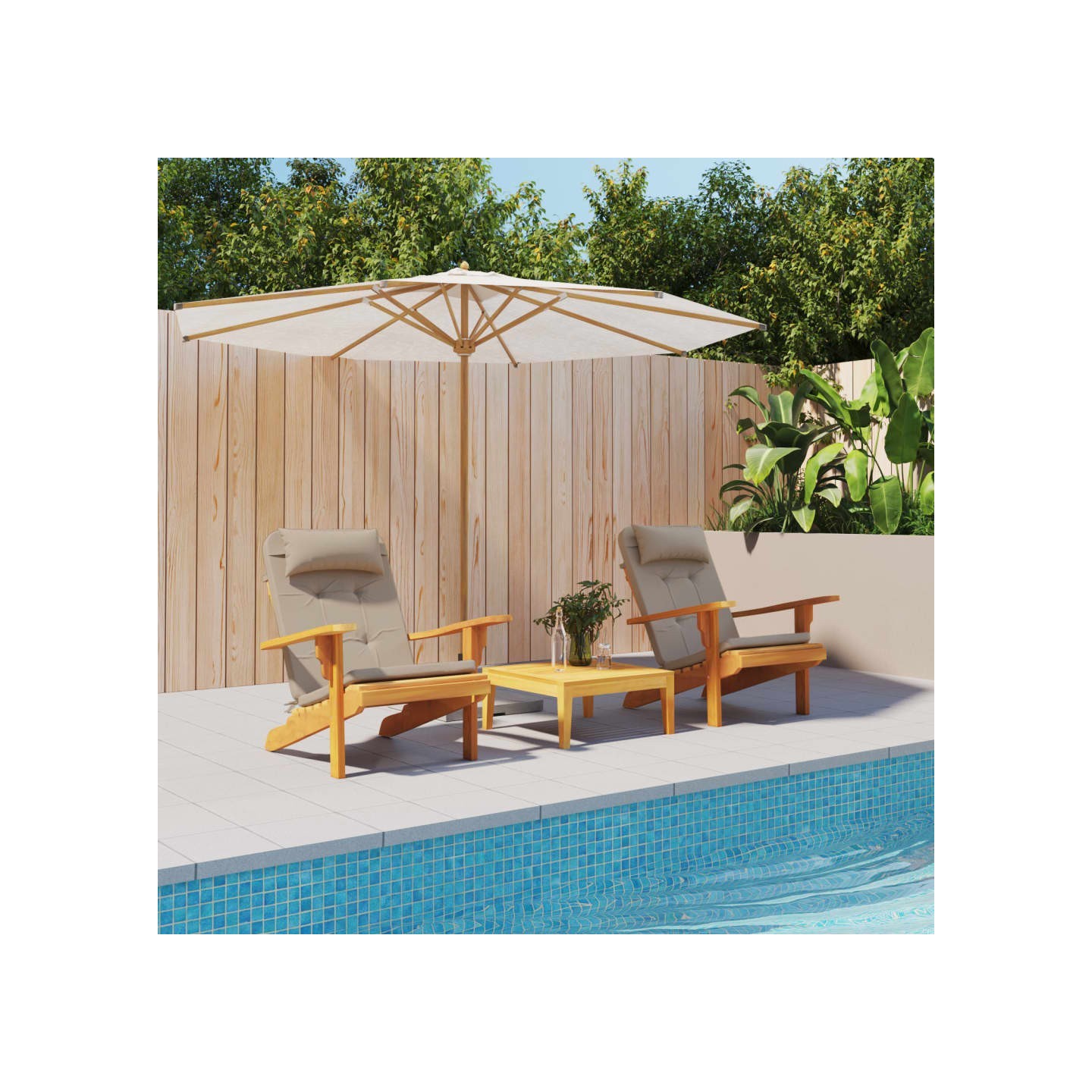 Coussins de chaise adirondack lot de 2 taupe tissu oxford