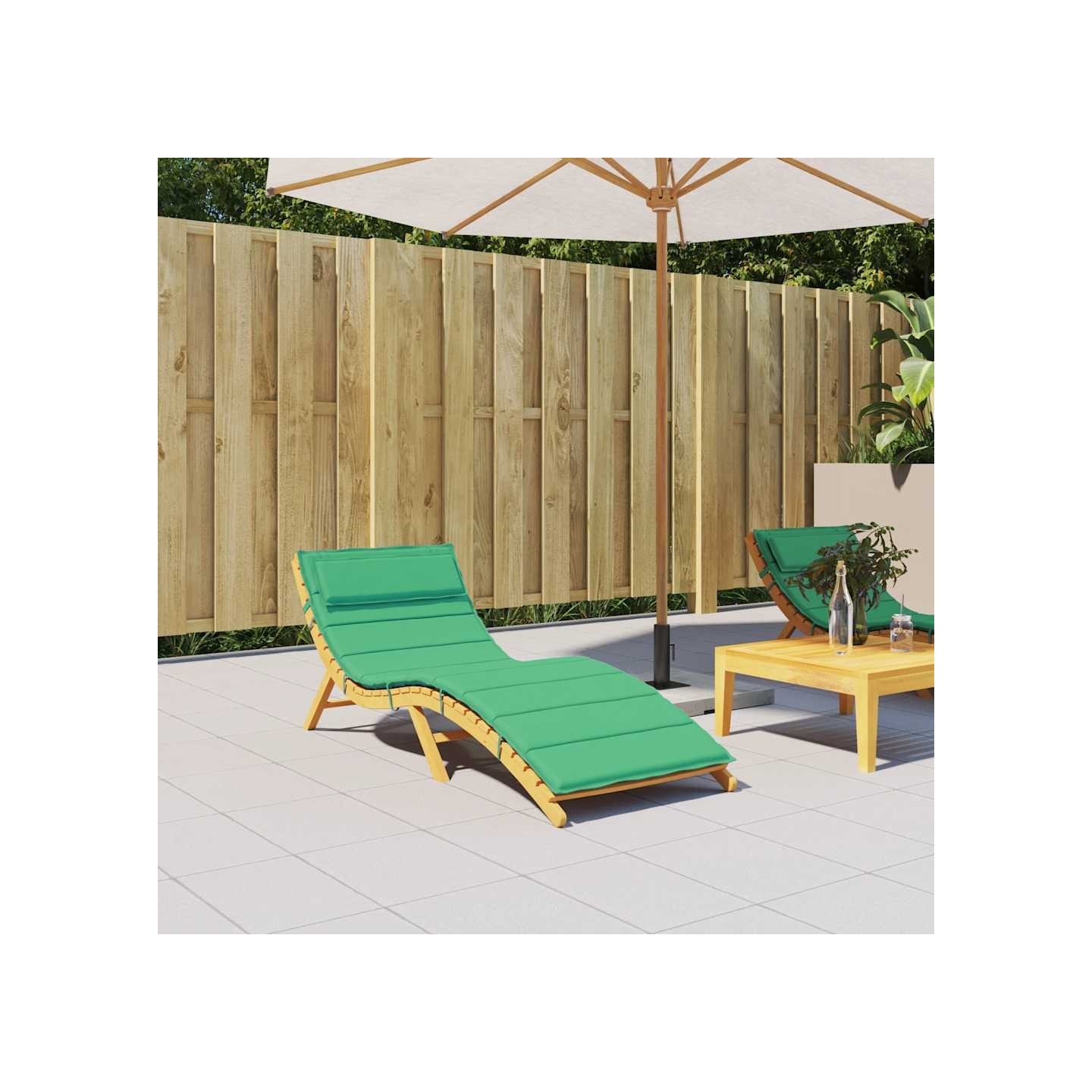 Coussin de chaise longue vert 180x60x4 cm tissu oxford