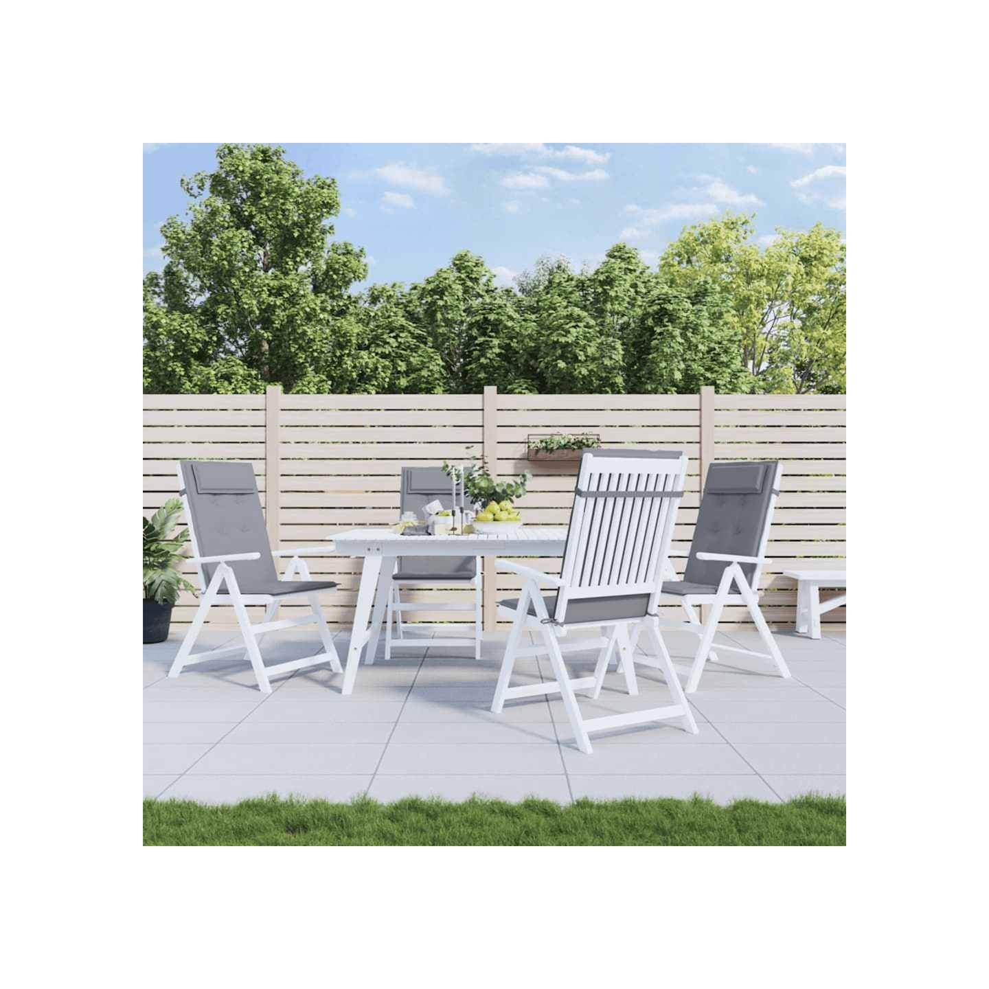 Coussins de chaise à dossier haut lot de 6 gris tissu oxford