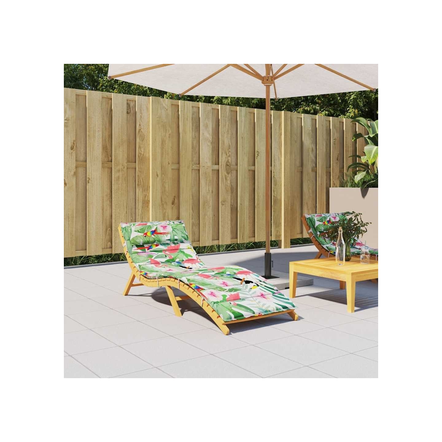 Coussin de chaise longue multicolore 180x60x4 cm tissu oxford