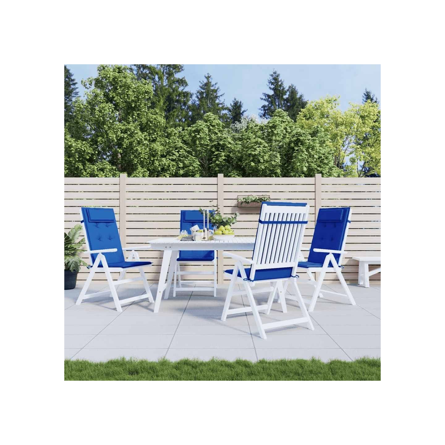 Coussins de chaise à dossier haut lot de 4 bleu royal