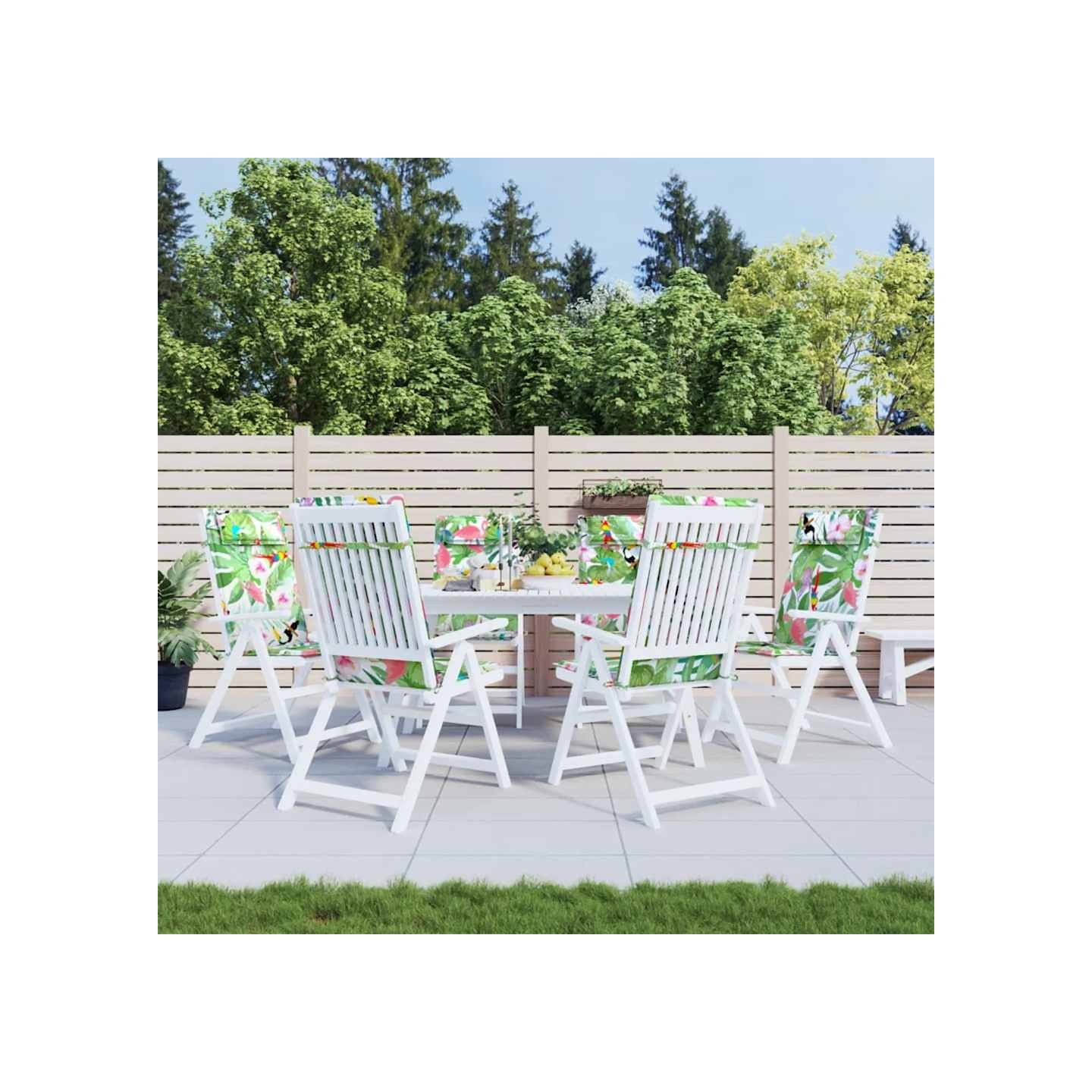 Coussins de chaise à dossier haut lot de 6 multicolore