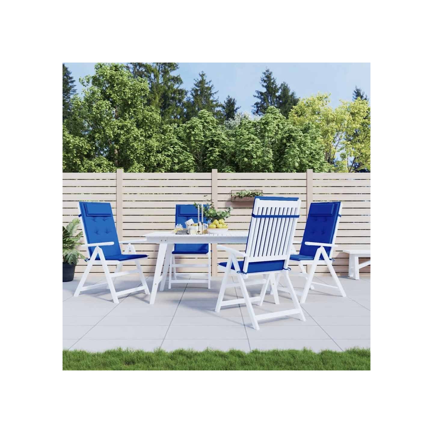 Coussins de chaise à dossier haut lot de 6 bleu royal