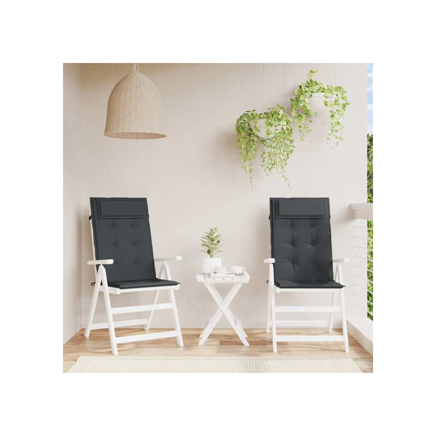 Coussins de chaise à dossier haut lot de 2 noir tissu oxford
