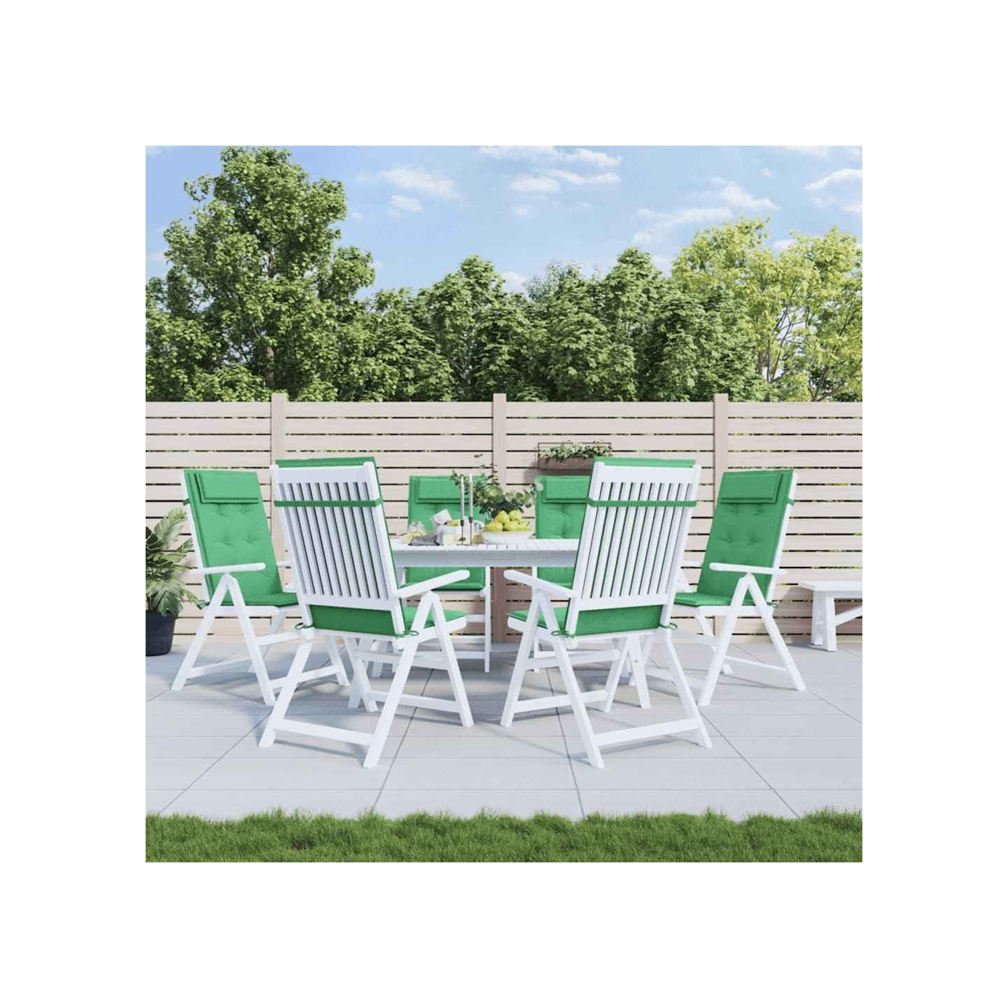 Coussins de chaise à dossier haut lot de 6 vert tissu oxford