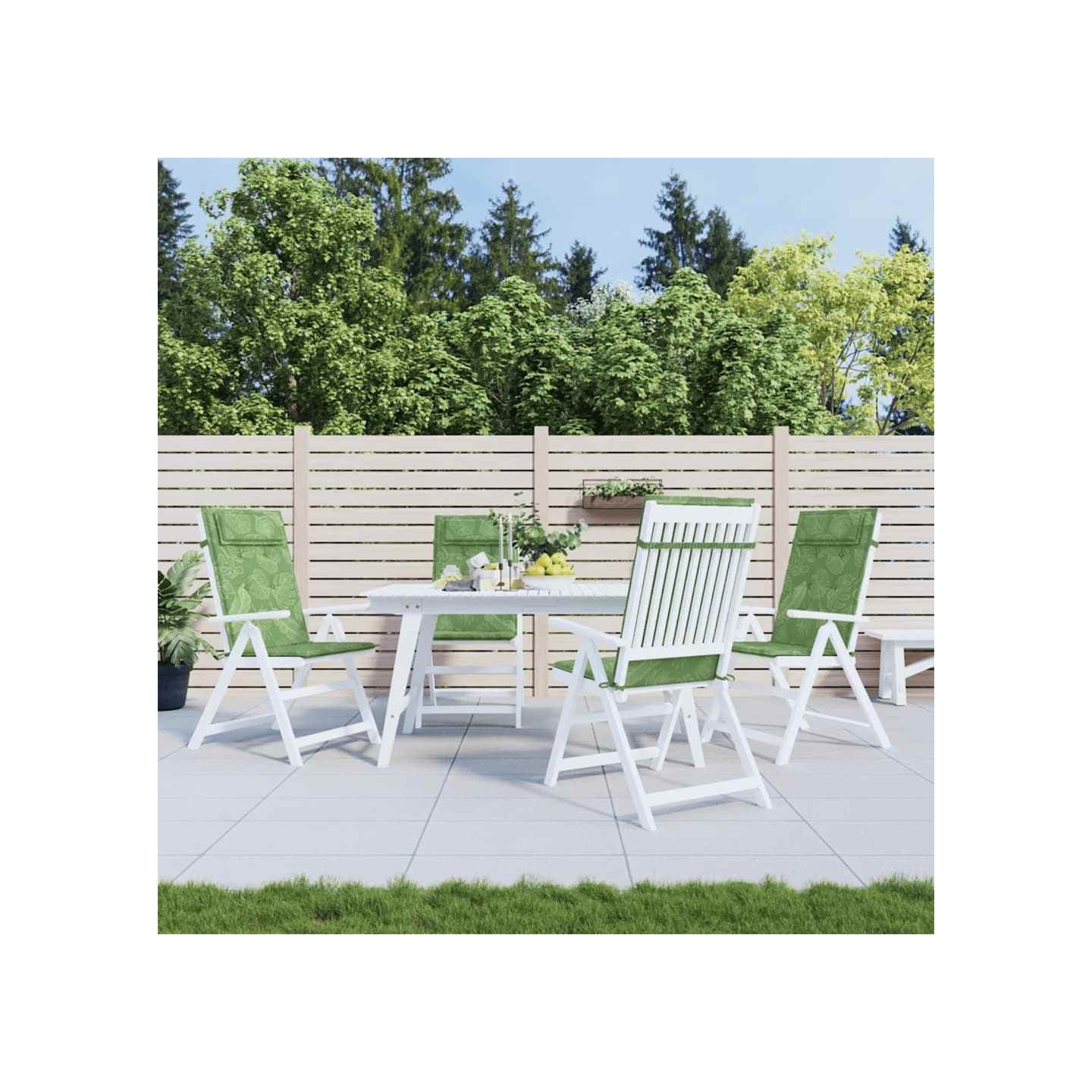 Coussins de chaise à dossier haut lot de 4 modèle de feuille