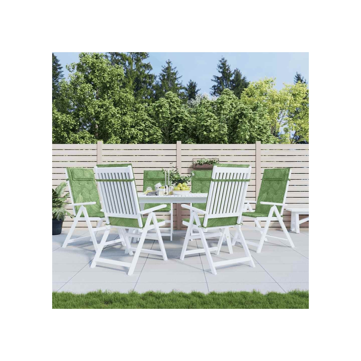 Coussins de chaise à dossier haut lot de 6 modèle de feuille