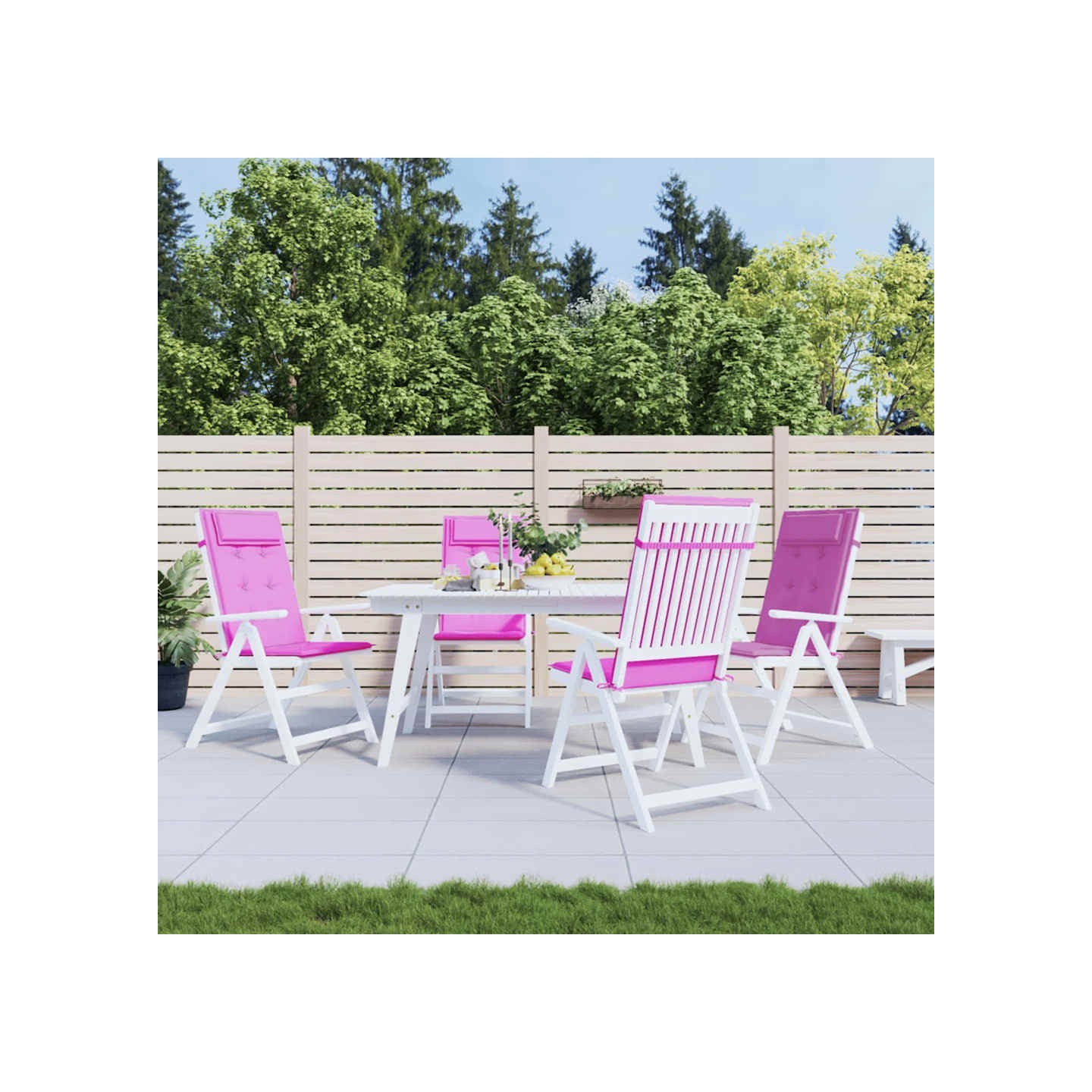 Coussins de chaise à dossier haut lot de 4 rose tissu oxford