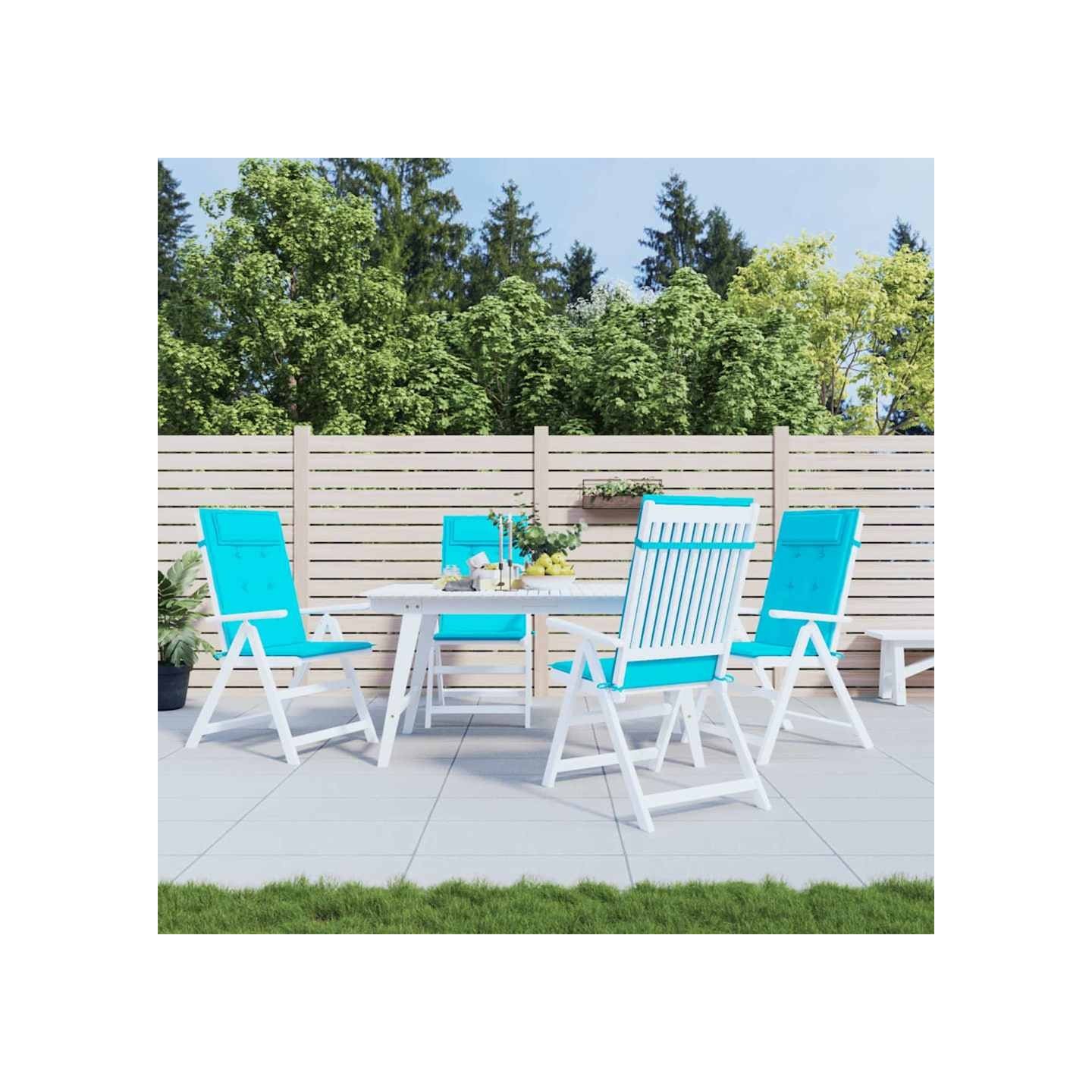 Coussins de chaise à dossier haut lot de 4 turquoise