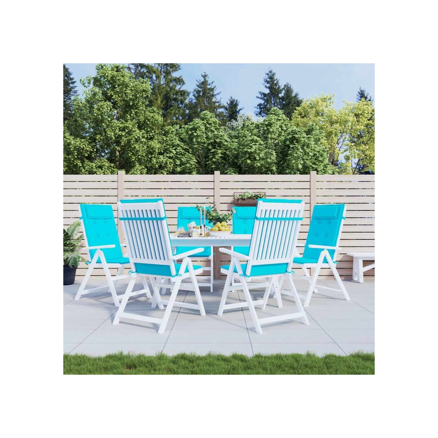 Coussins de chaise à dossier haut lot de 6 turquoise