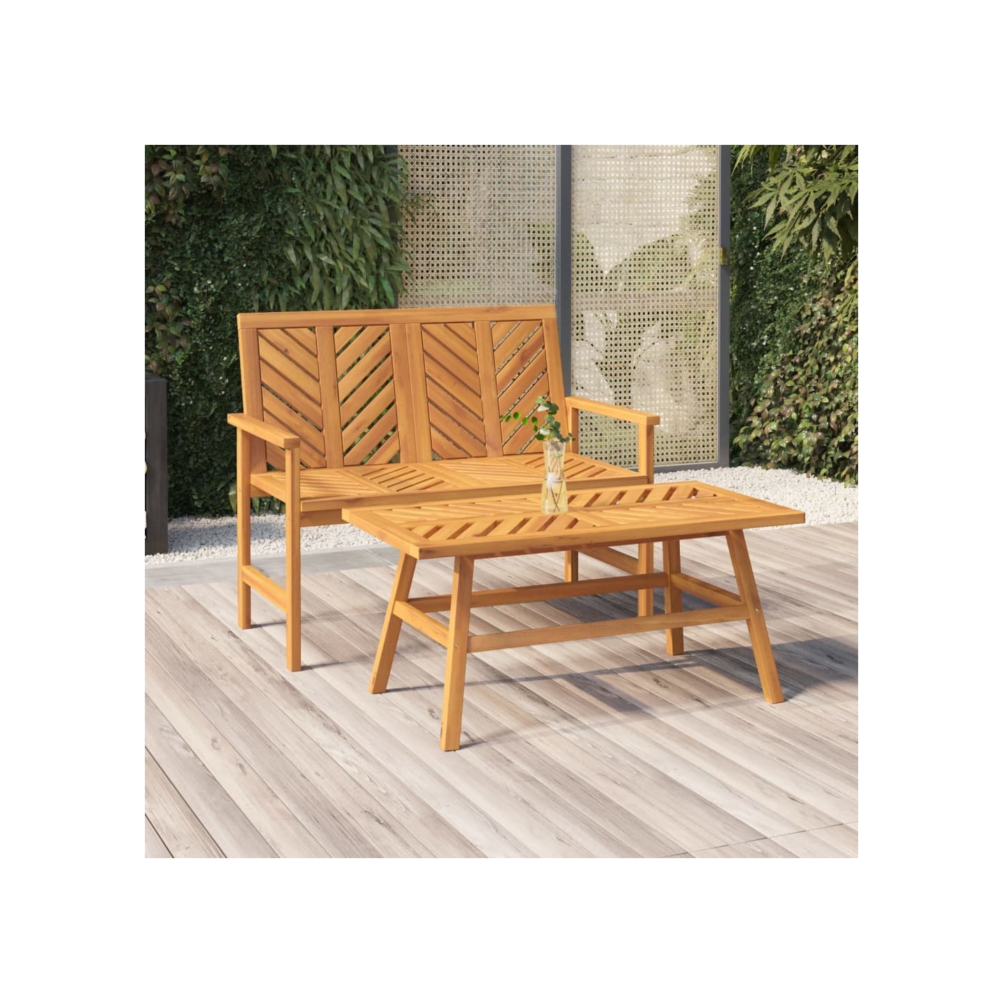 Banc de jardin 109 cm bois massif d'acacia