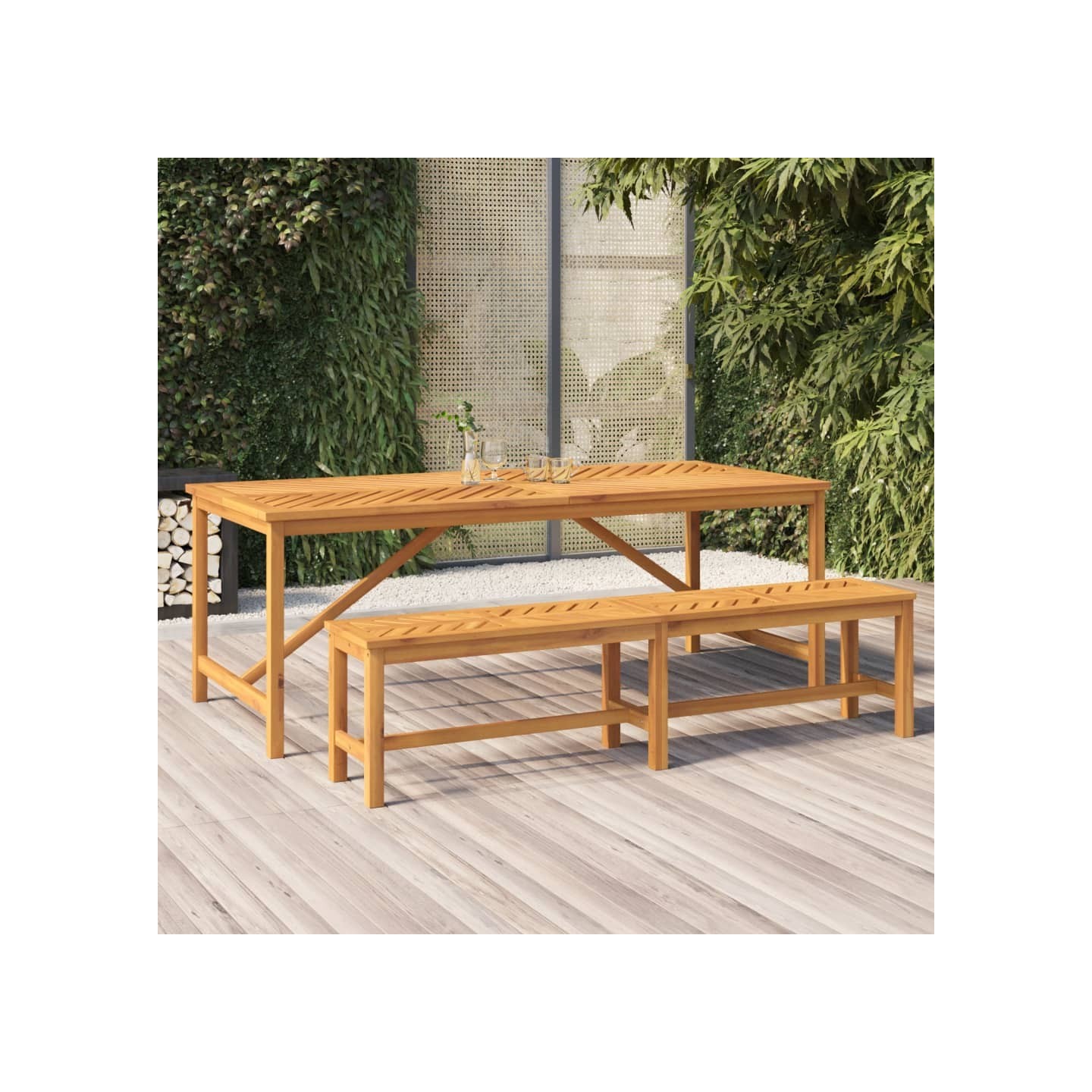 Banc de jardin 180 cm bois massif d'acacia