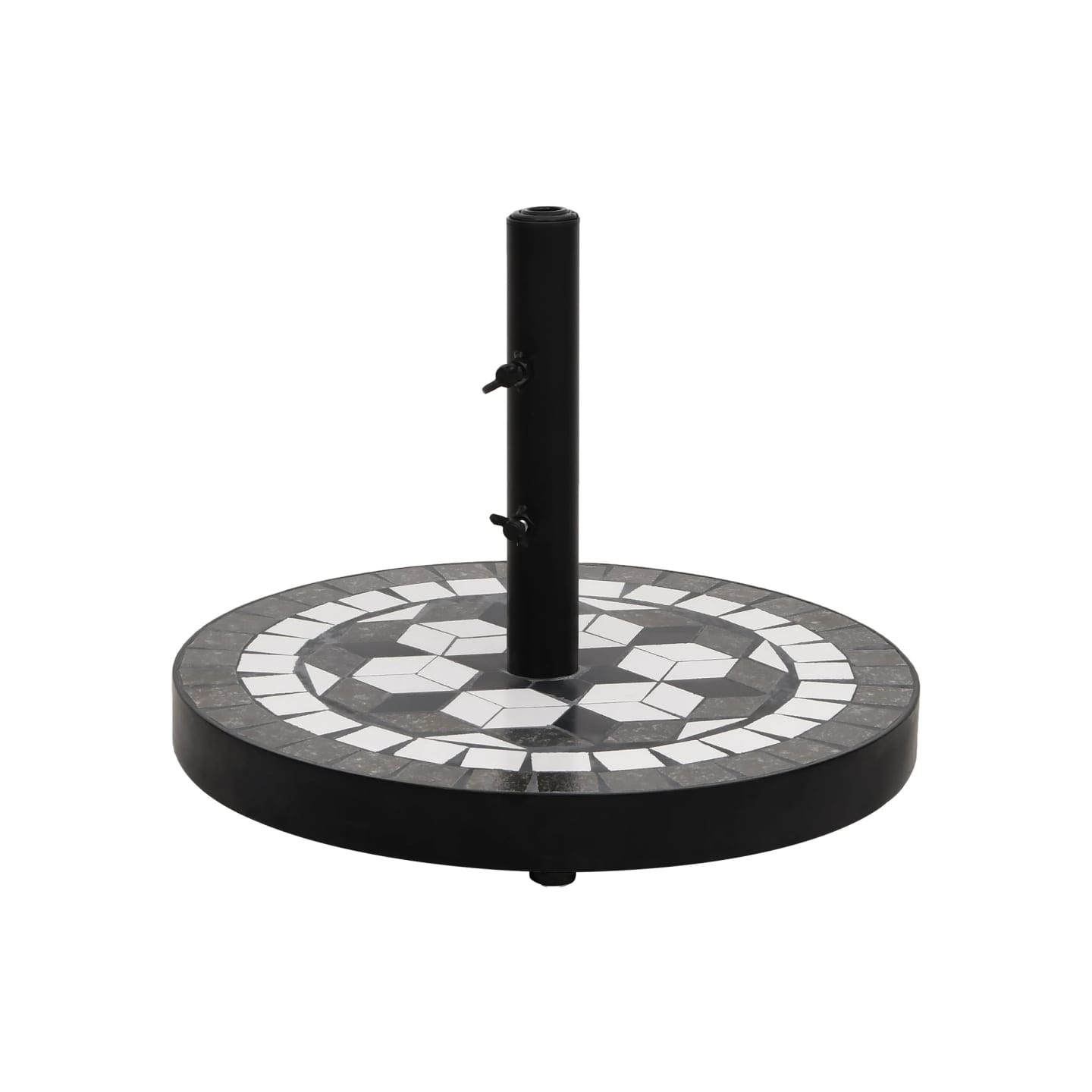 Base de parasol noir et blanc rond 12 kg