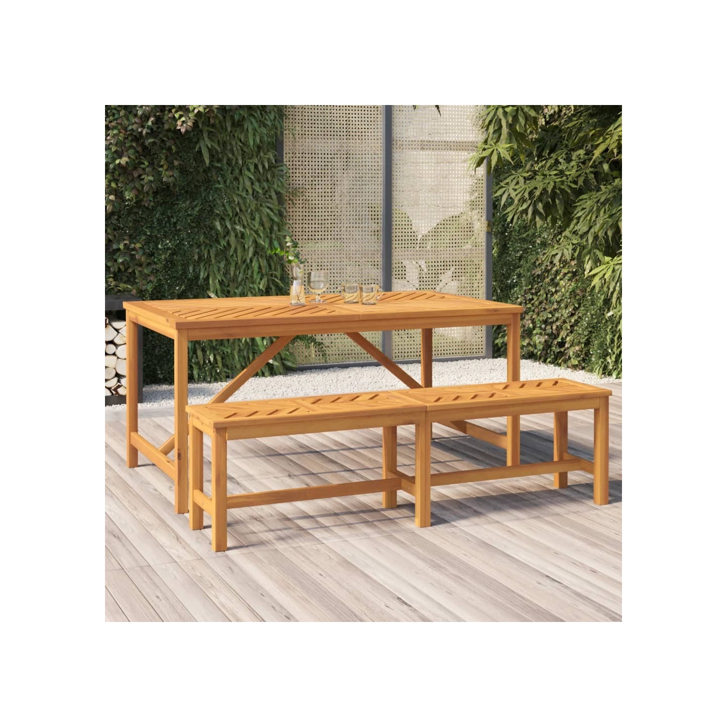 Banc de jardin 150 cm bois massif d'acacia
