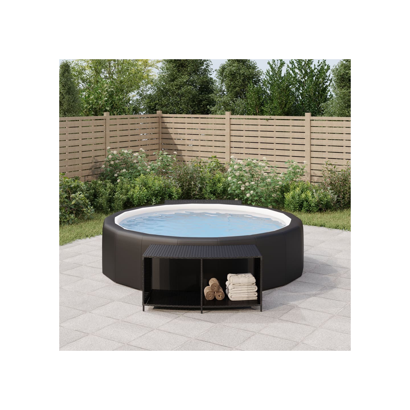 Étagères de rangement 2 pcs noir résine tressée