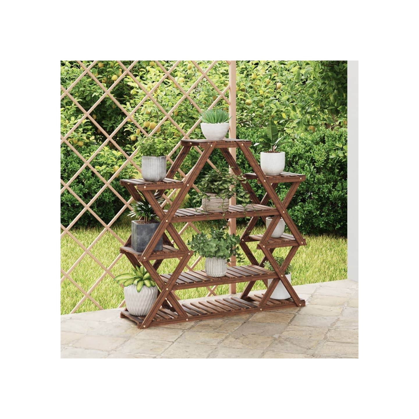 Support à fleurs 110x25x105 cm bois massif de sapin