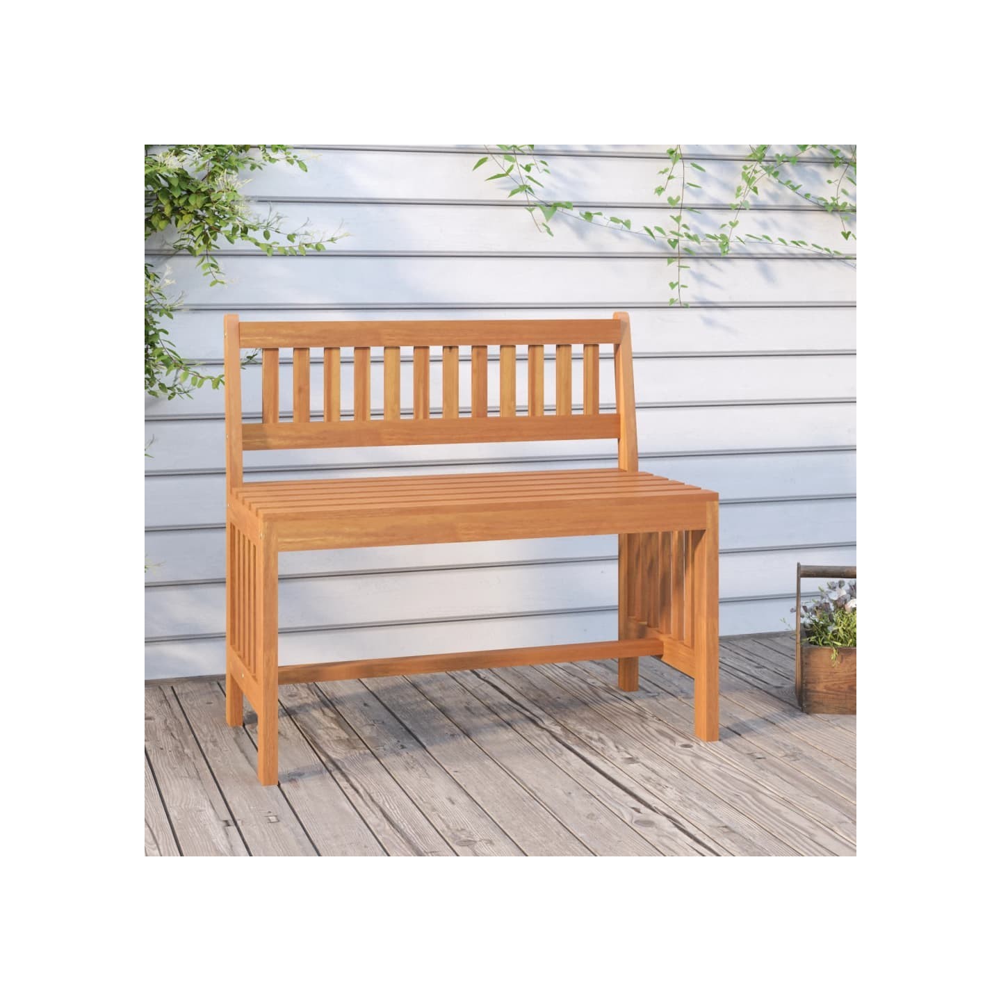 Banc de jardin 80 cm bois massif d'eucalyptus