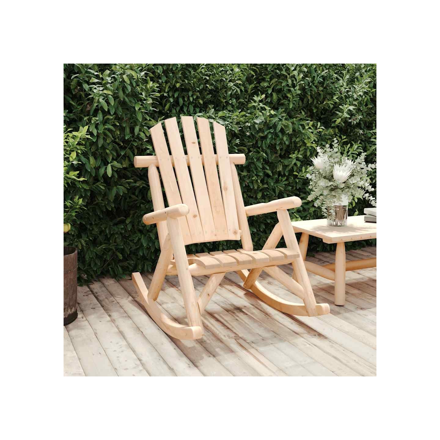 Chaise à bascule de jardin 69x96x101 cm bois massif d'épicéa