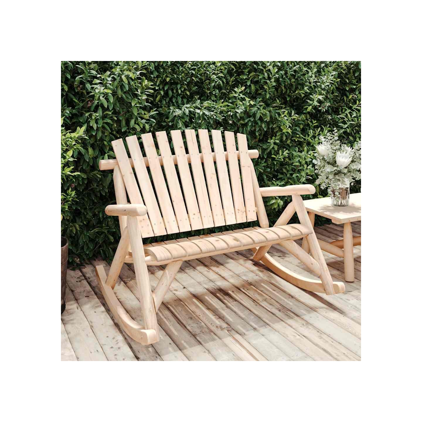 Banc à bascule jardin 2 places 123x96x102 cm bois massif épicéa