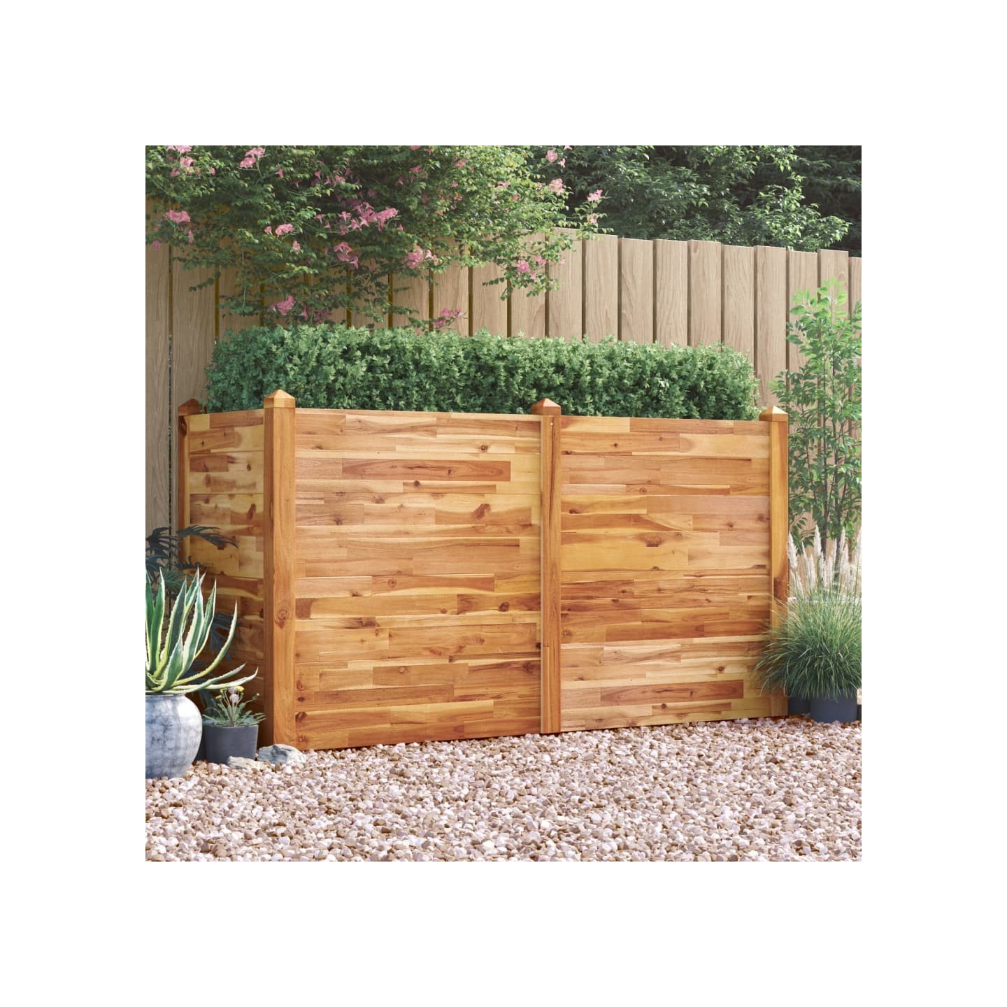 Lit surélevé de jardin 160x60x84 cm bois massif d'acacia