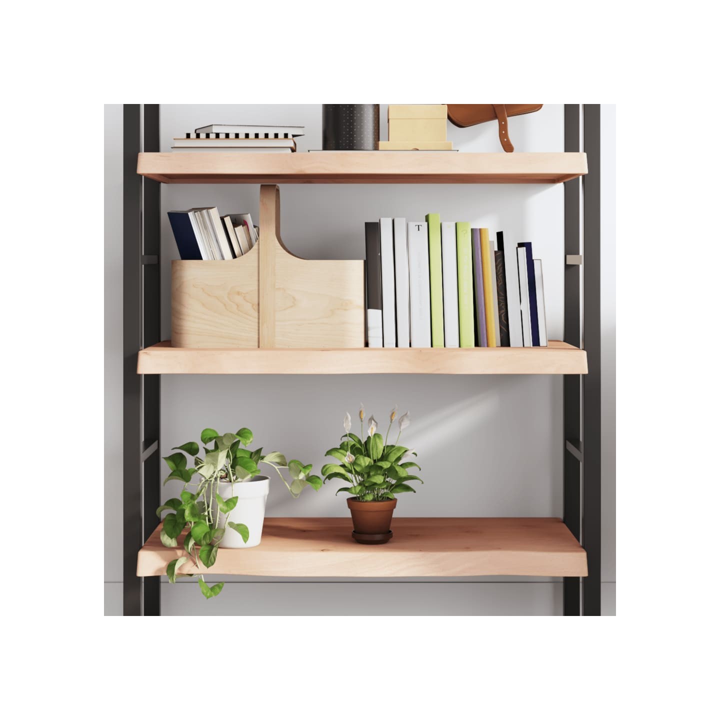 Étagère murale 80x40x(2-6) cm bois de chêne massif non traité