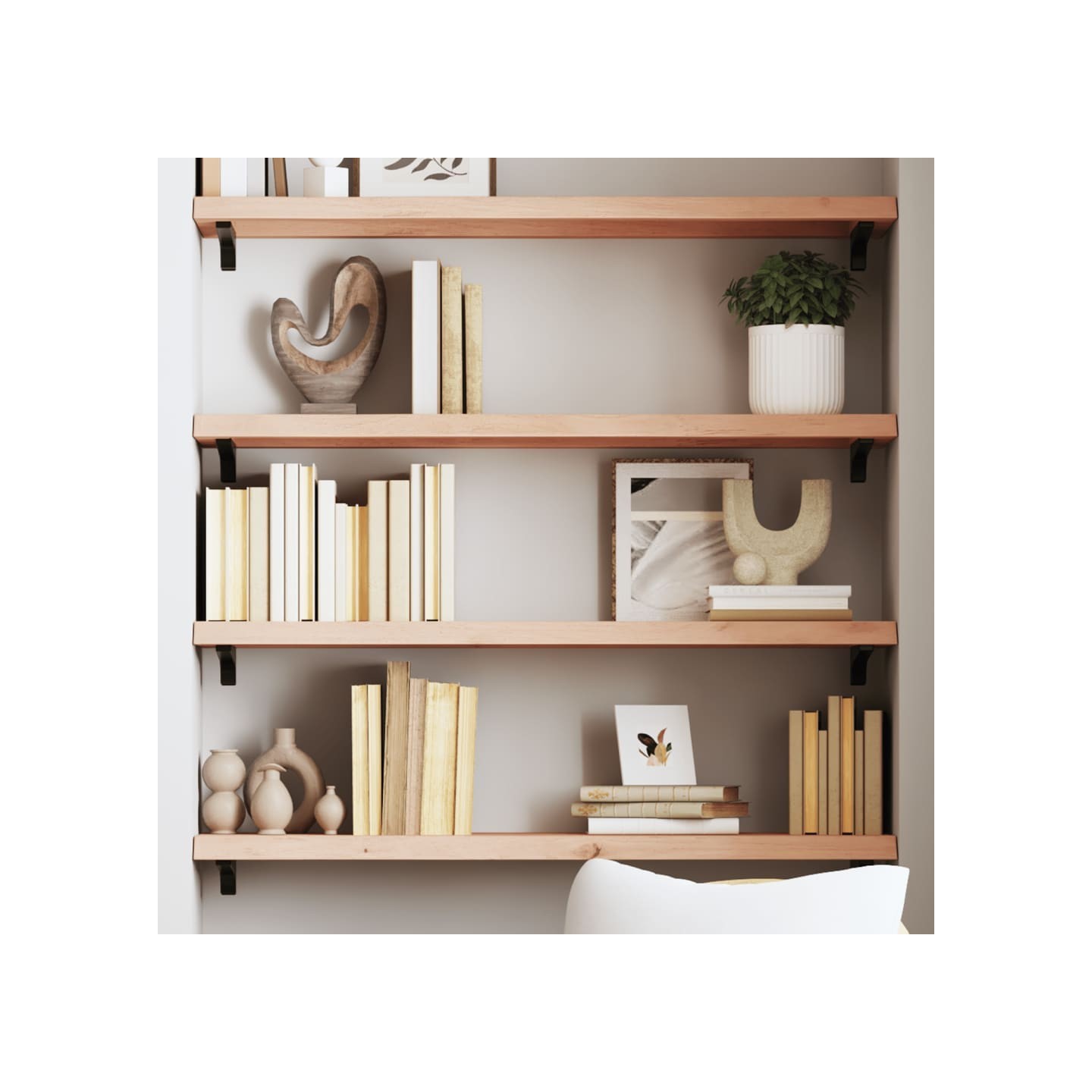Étagère murale 80x30x(2-4) cm bois de chêne massif non traité