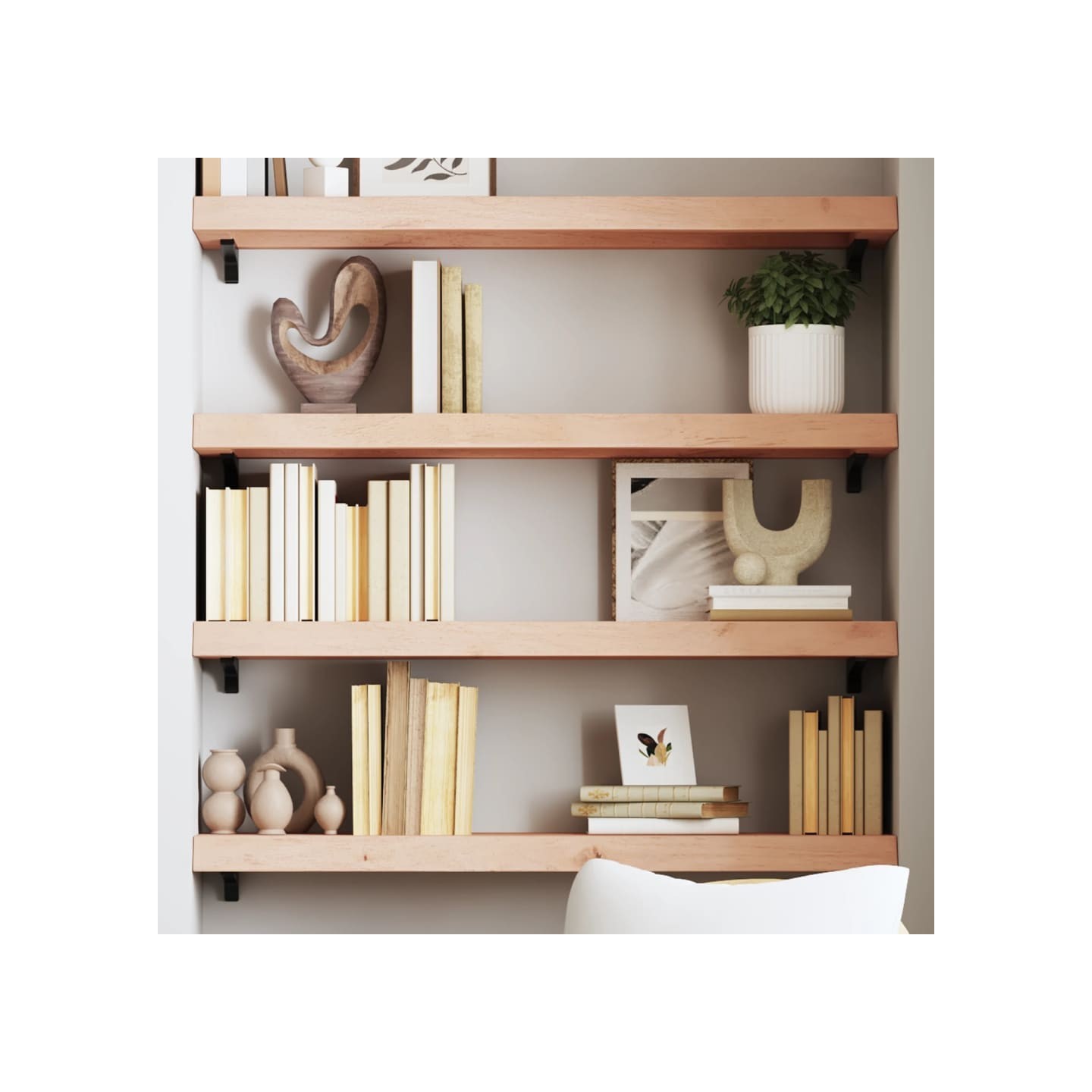 Étagère murale 80x30x(2-6) cm bois de chêne massif non traité