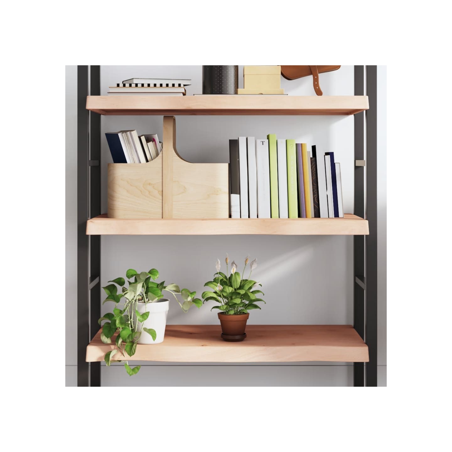Étagère murale 100x50x(2-6) cm bois de chêne massif non traité