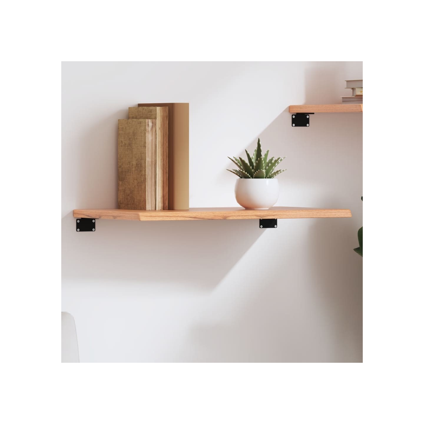 Étagère murale marron clair 60x40x2 cm bois chêne massif traité