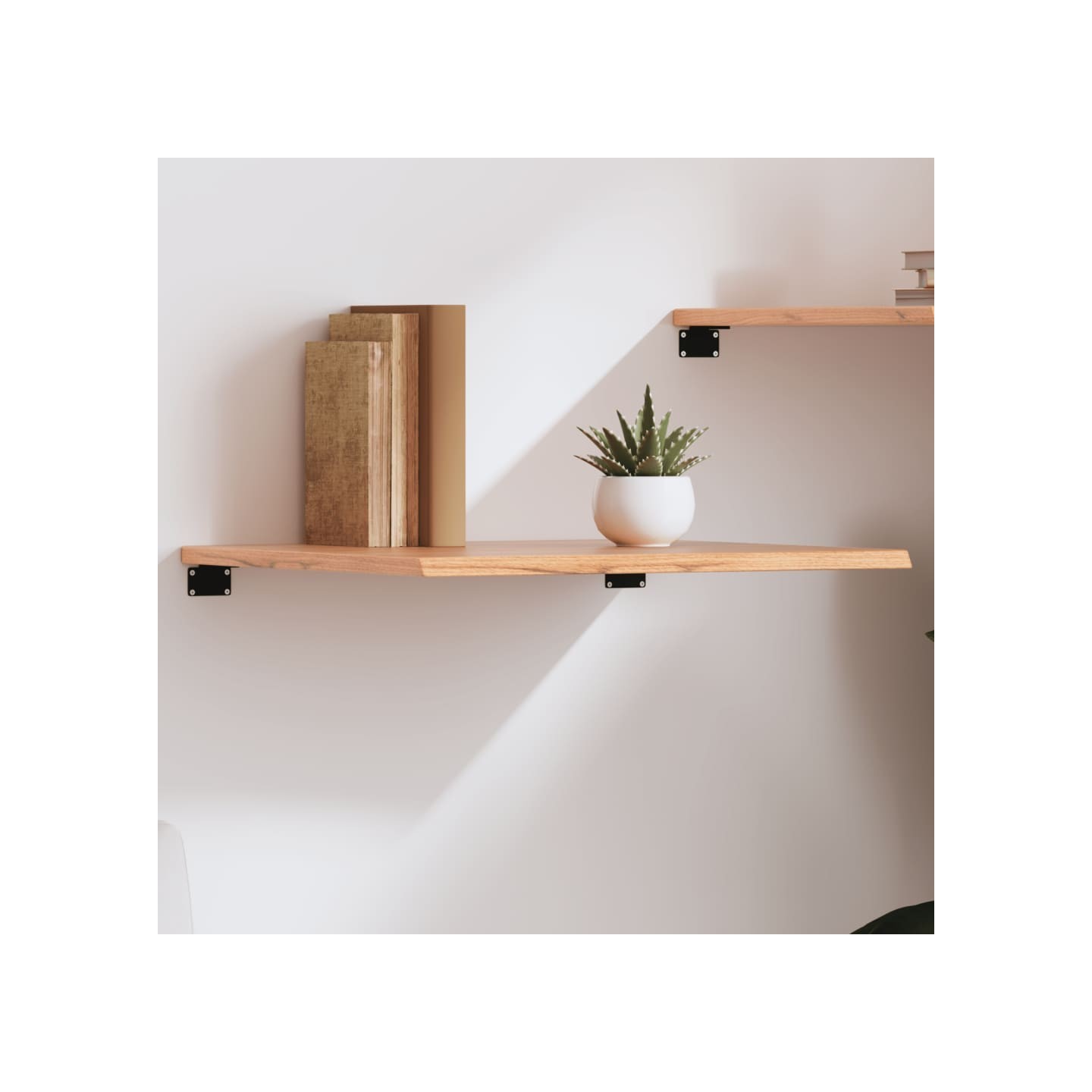 Étagère murale marron clair 60x60x2 cm bois chêne massif traité