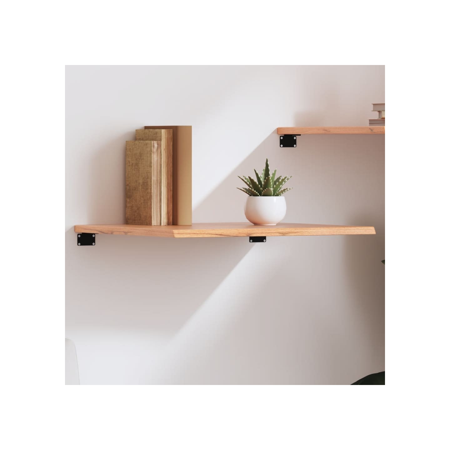 Étagère murale marron clair 60x50x2 cm bois chêne massif traité