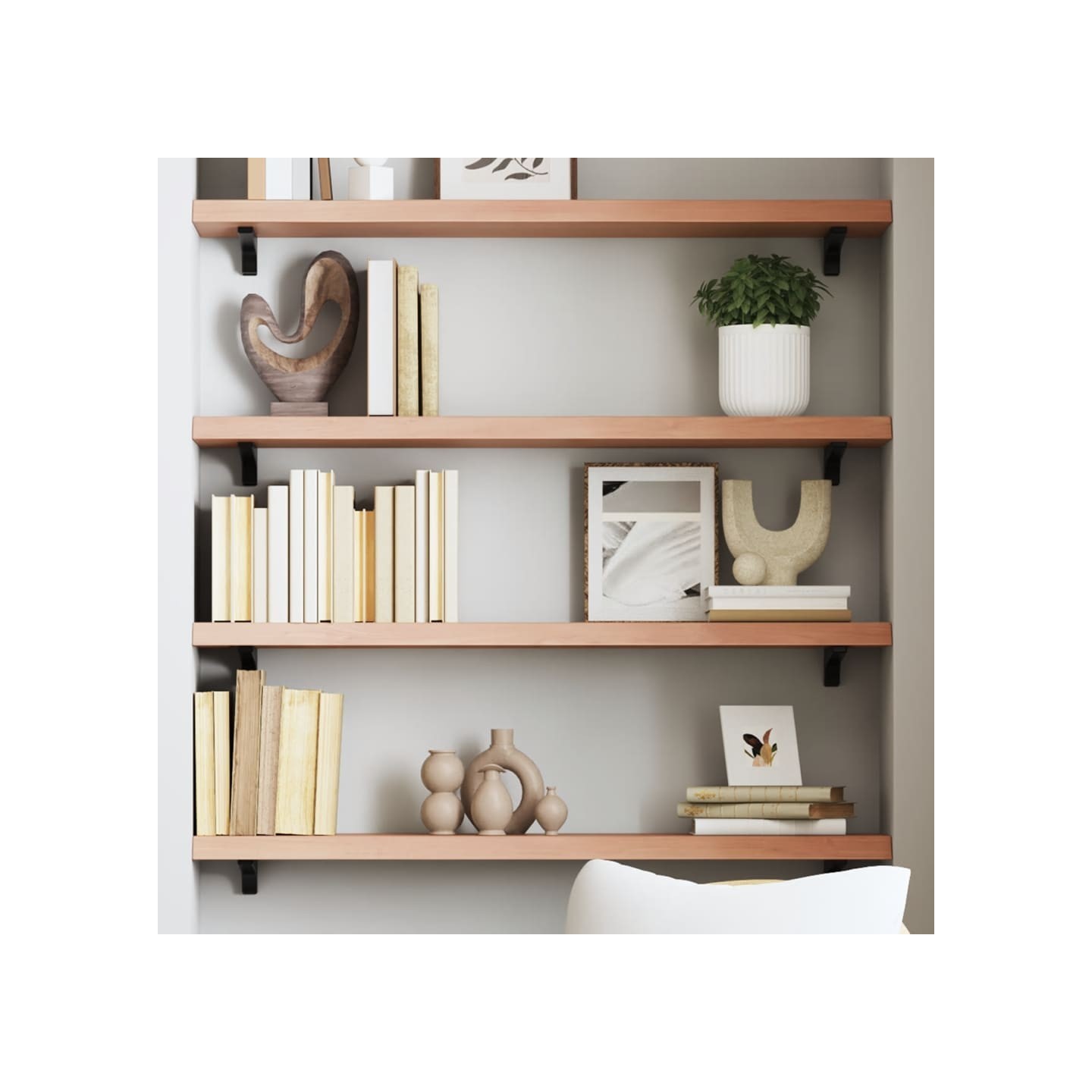 Étagère murale marron clair 80x20x4 cm bois chêne massif traité