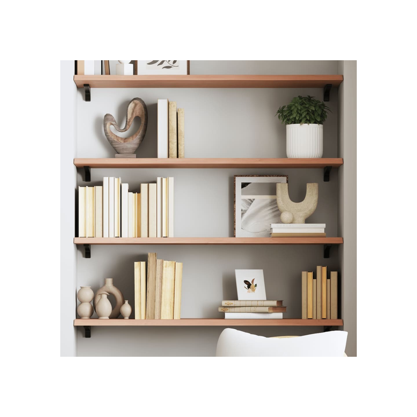 Étagère murale marron clair 100x30x2cm bois chêne massif traité