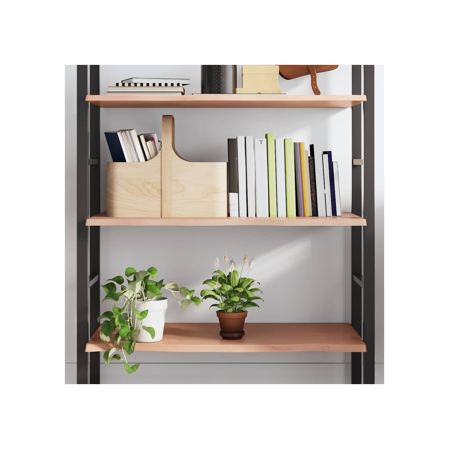 Étagère murale marron clair 100x50x2cm bois chêne massif traité