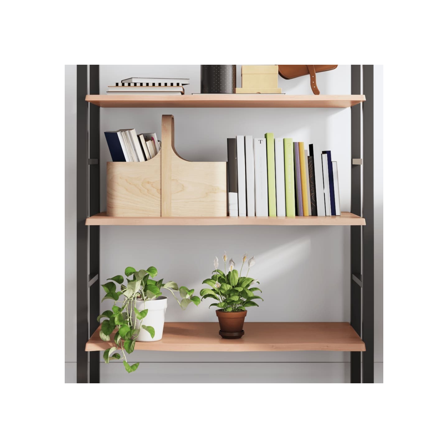 Étagère murale marron clair 100x40x2cm bois chêne massif traité