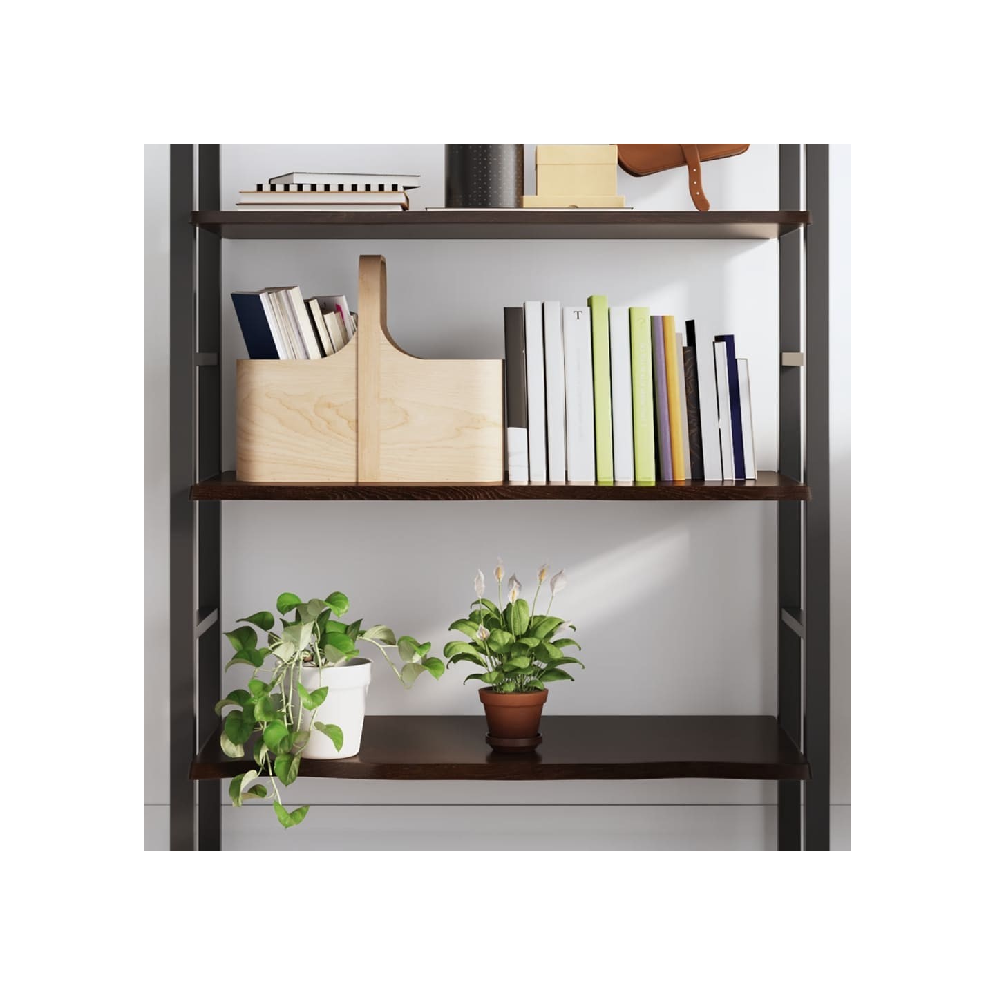 Étagère murale marron foncé 80x40x2 cm bois chêne massif traité