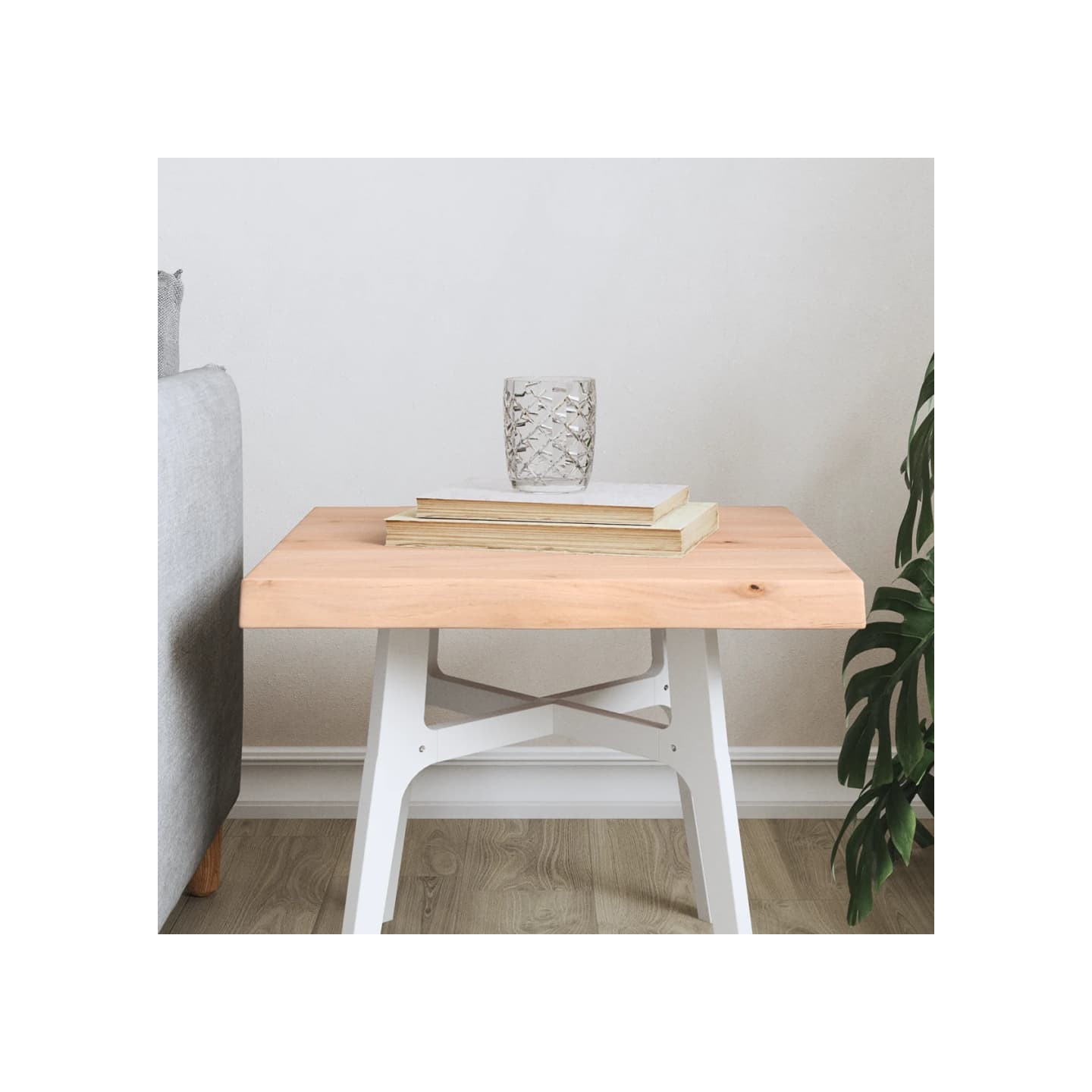 Dessus de table bois massif non traité bordure assortie