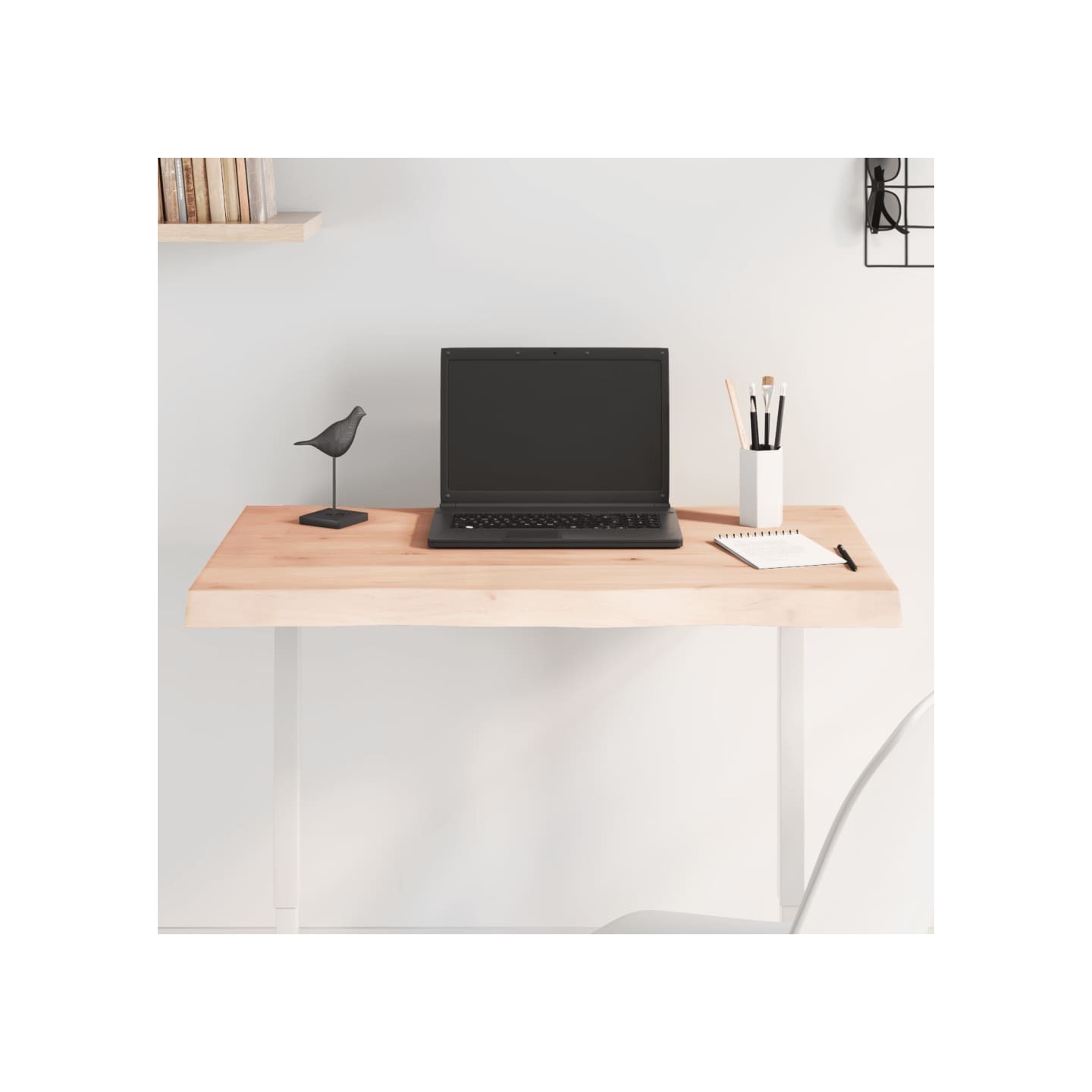 Dessus de table bois massif non traité bordure assortie