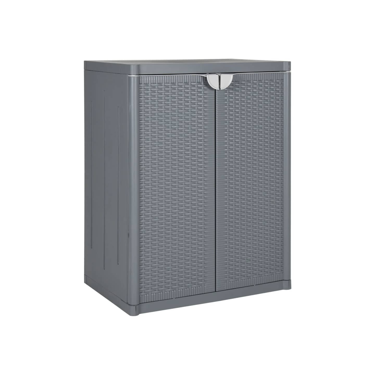 Armoire de rangement de jardin gris 65x45x88 cm PP rotin